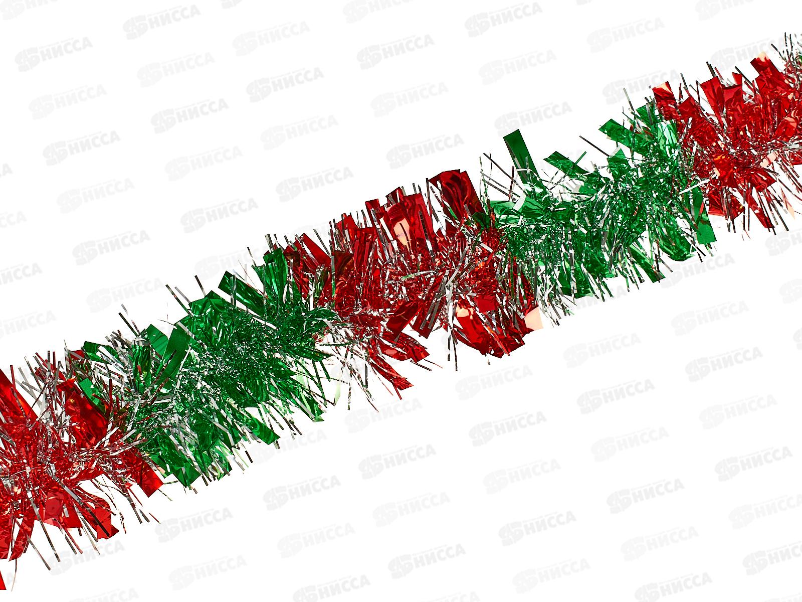 Мишура 002015 луксор 9см х 2м. красный + зеленый, AL-3358 *200