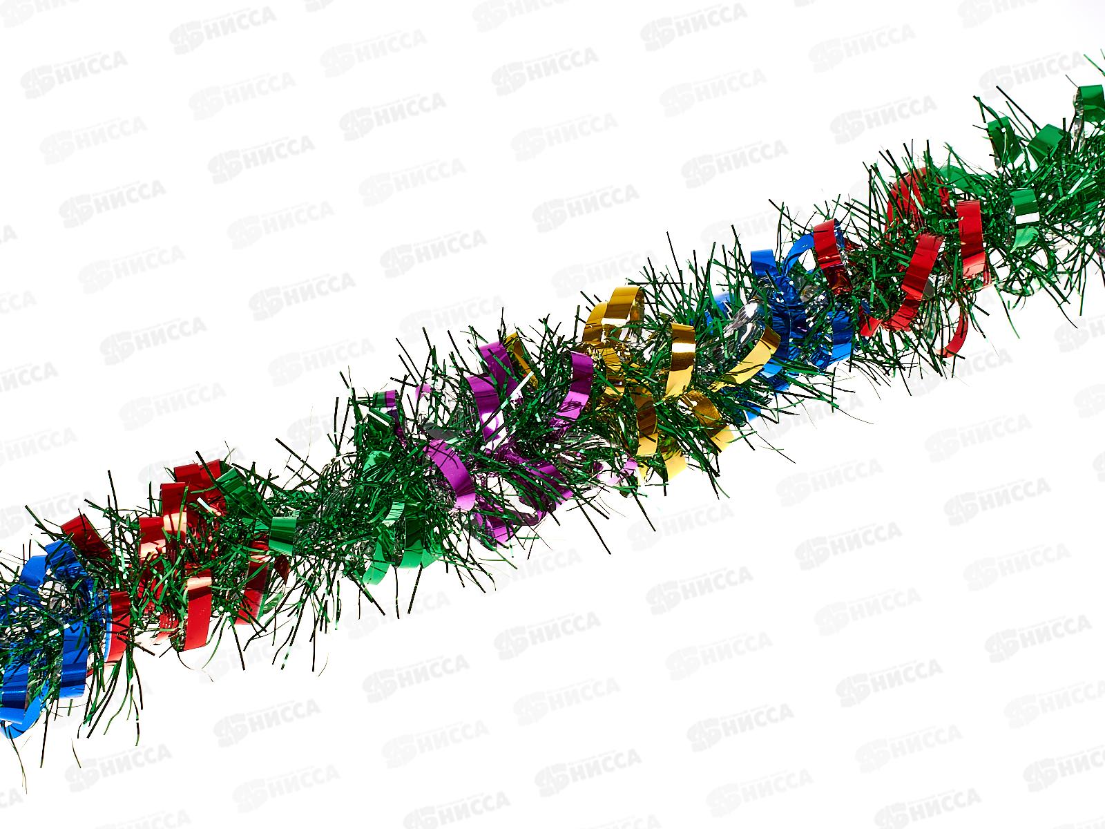 Мишура, 8см х 2м, AL-3331 зеленый ассорти  *200