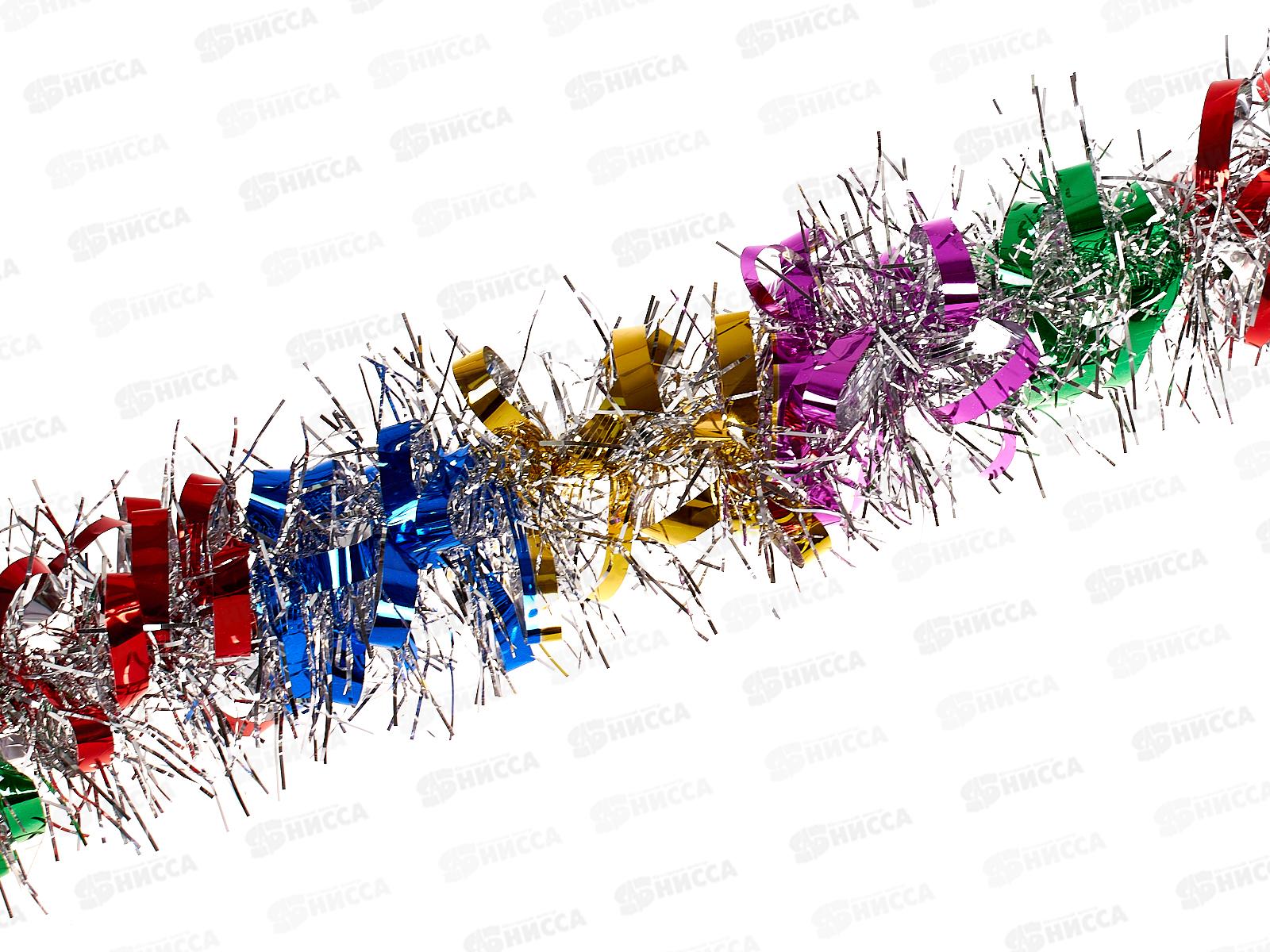 Мишура, 8см х 2м, AL-3331 серебро ассорти  *200