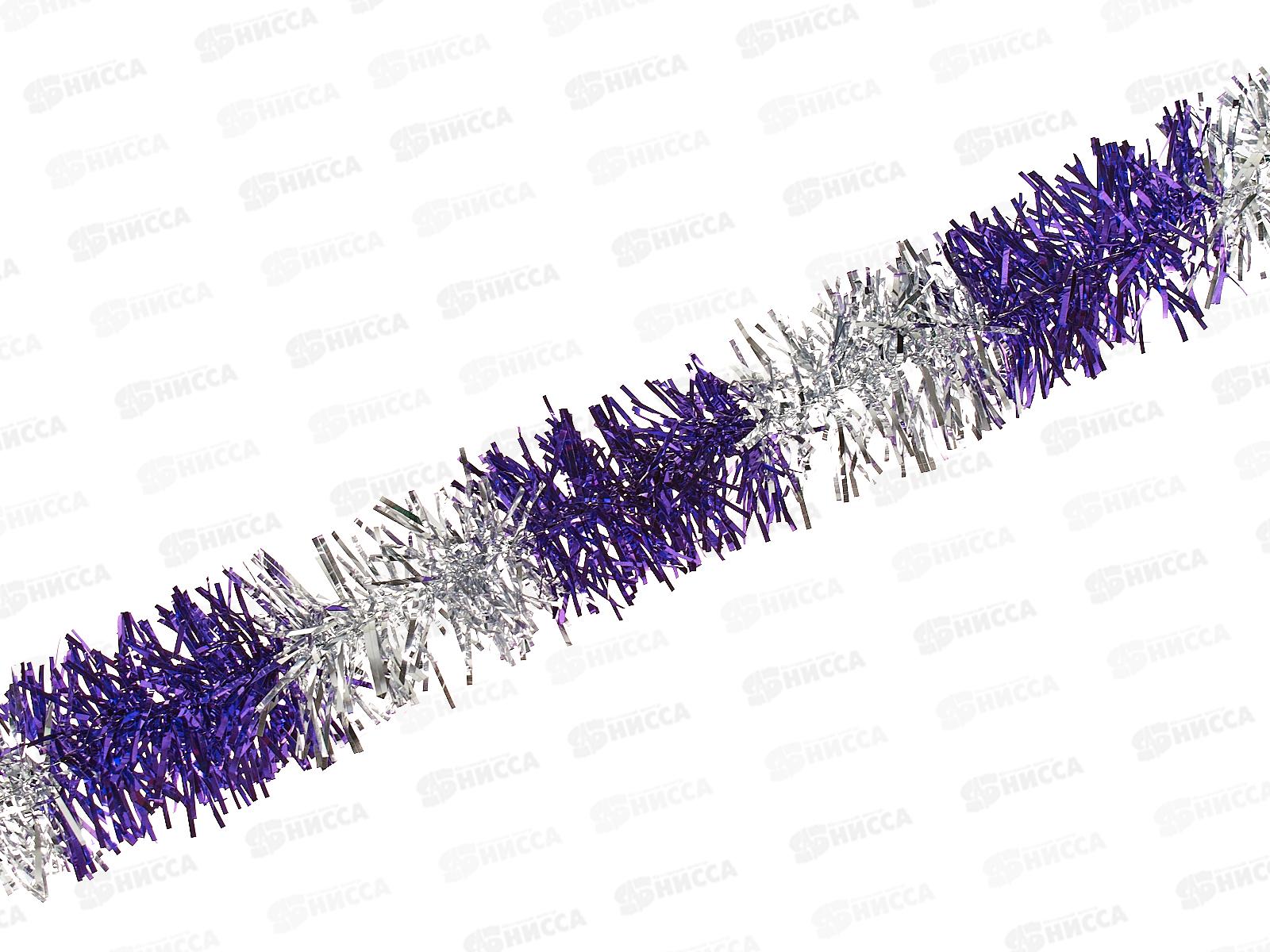 Мишура 002015 змейка с переливом  5смх2м. фиолет+серебро, AL-3344, *800
