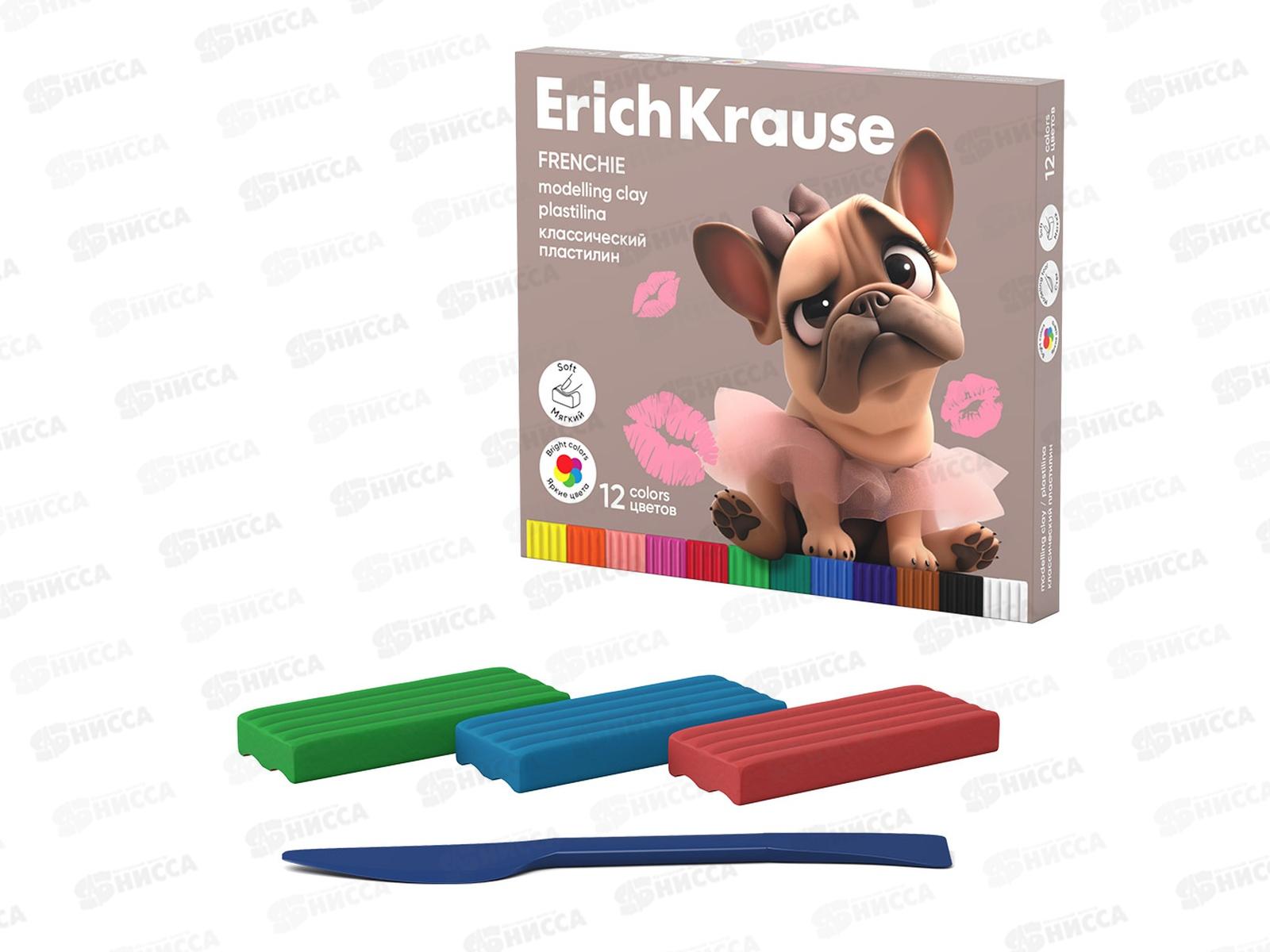 Пластилин 12цв 192г EK Frenchie, к/у,  65199*7/28