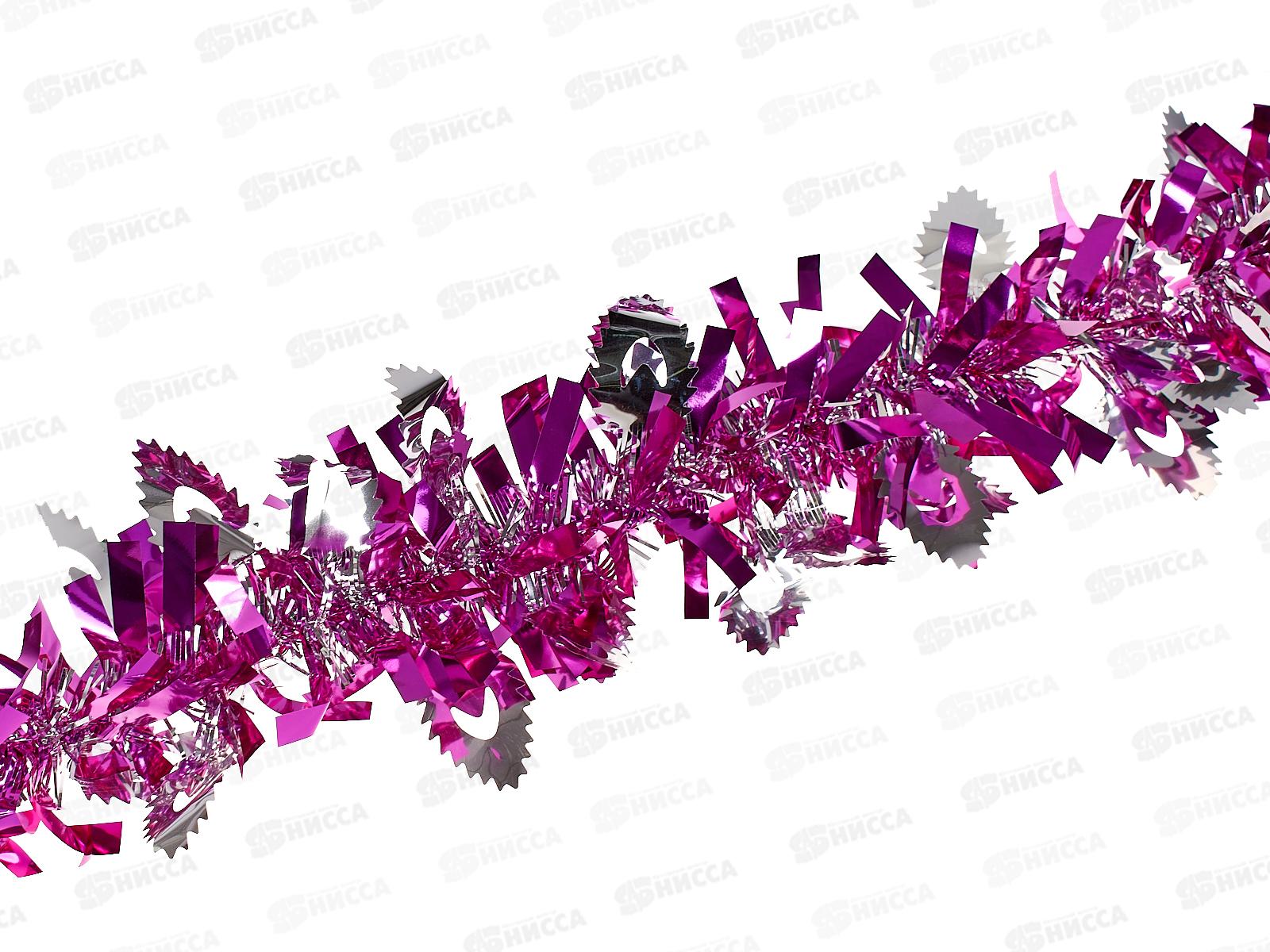 Мишура 002015 листопад 9см х 2м. фиолетовый-серебро, AL-3367 *360