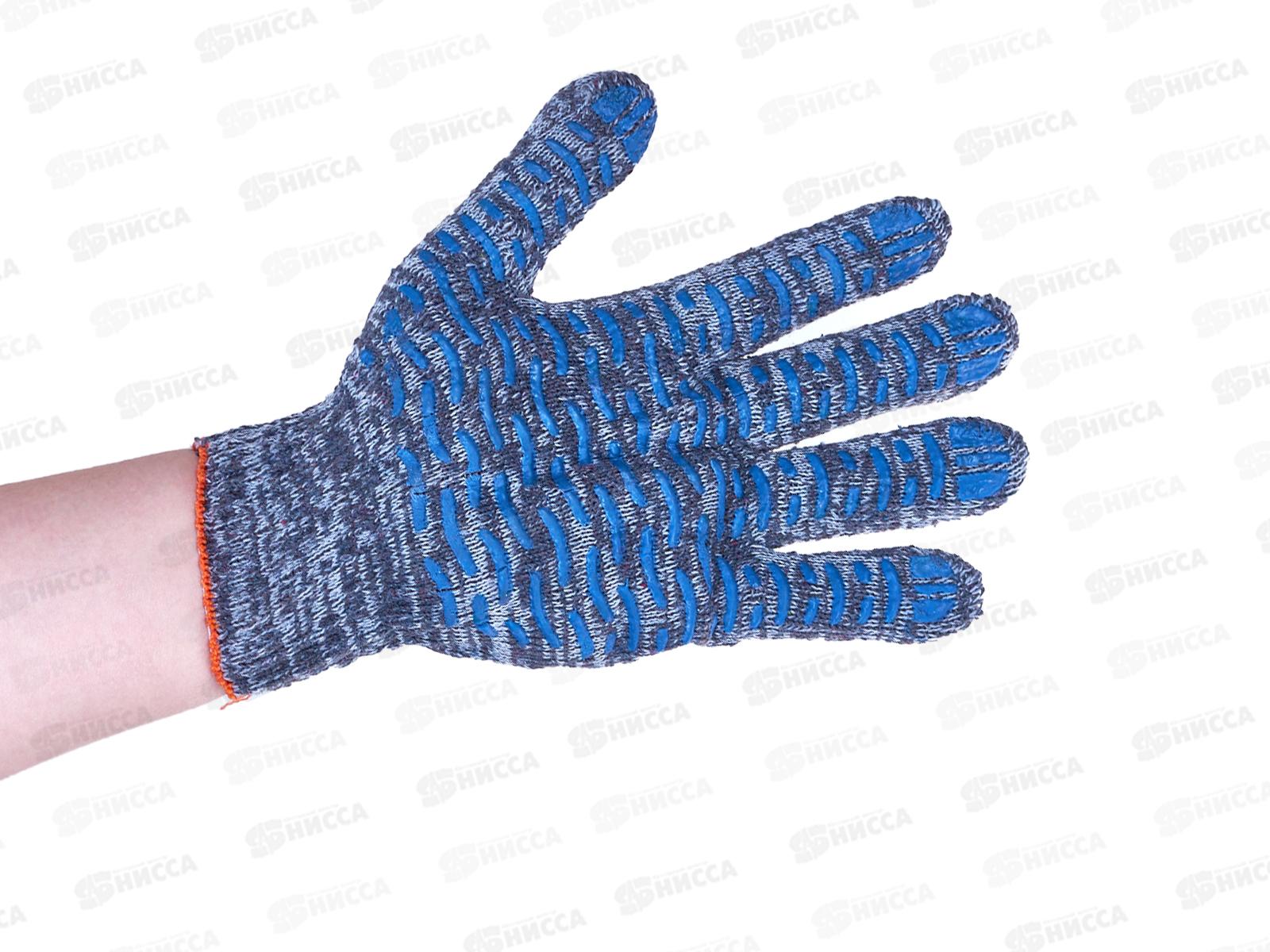 Перчатки хлопчатобумажные с ПВХ волна, серые, 5н, 10кл, од/овер, 10/400