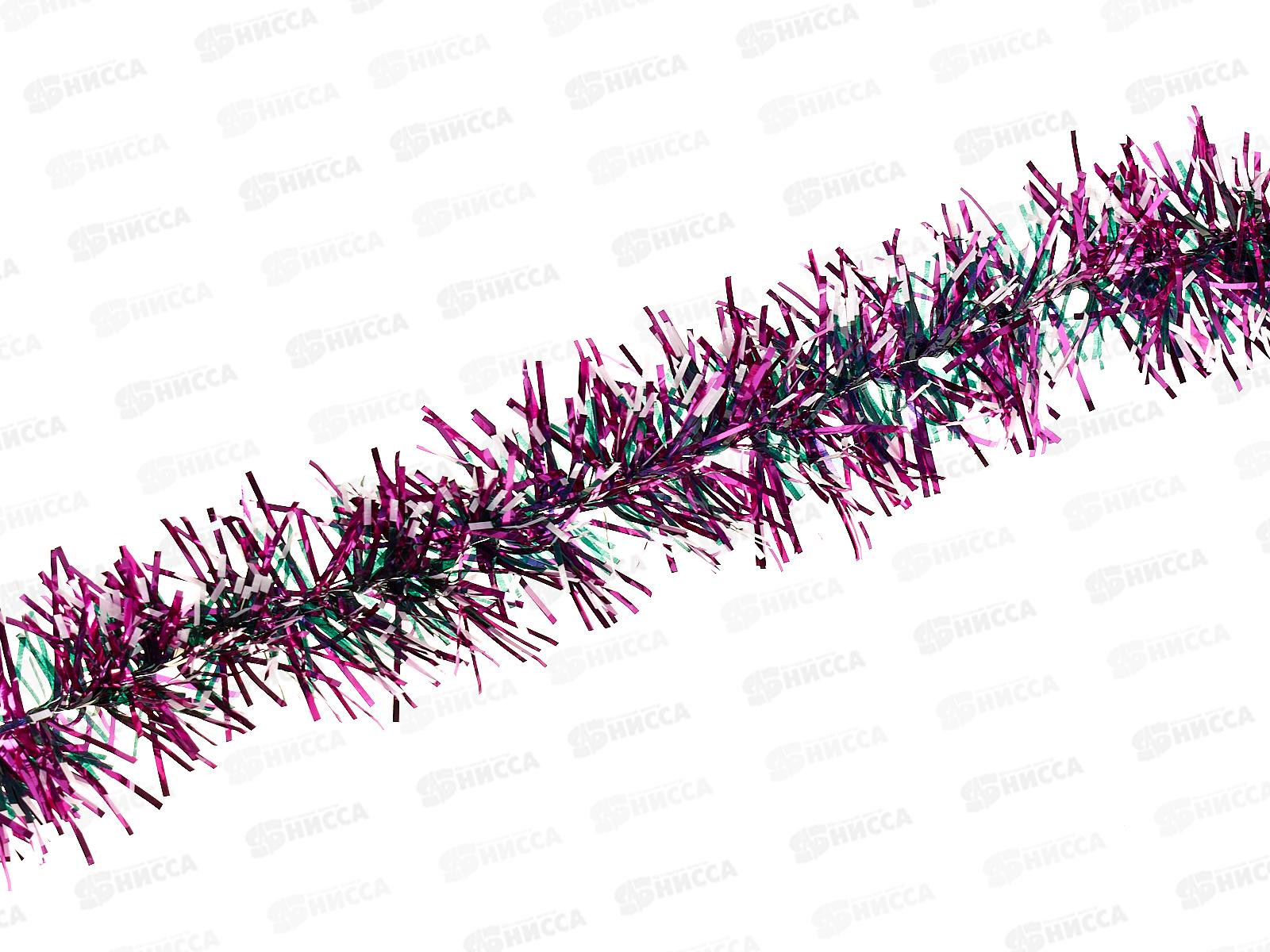 Мишура 002015 5см х 2м, AL-8102, сиреневый с белым концом *600