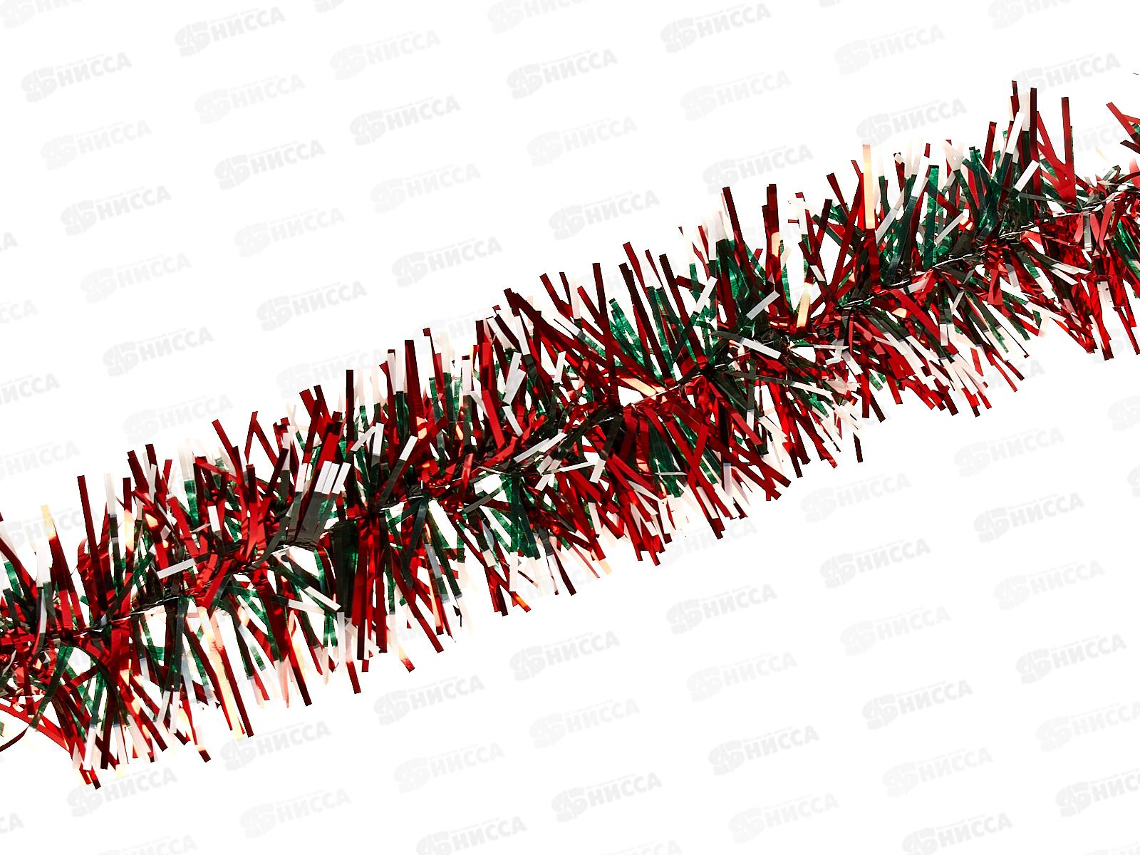 Мишура 002015 5см х 2м, AL-8102, красный с белым концом *600