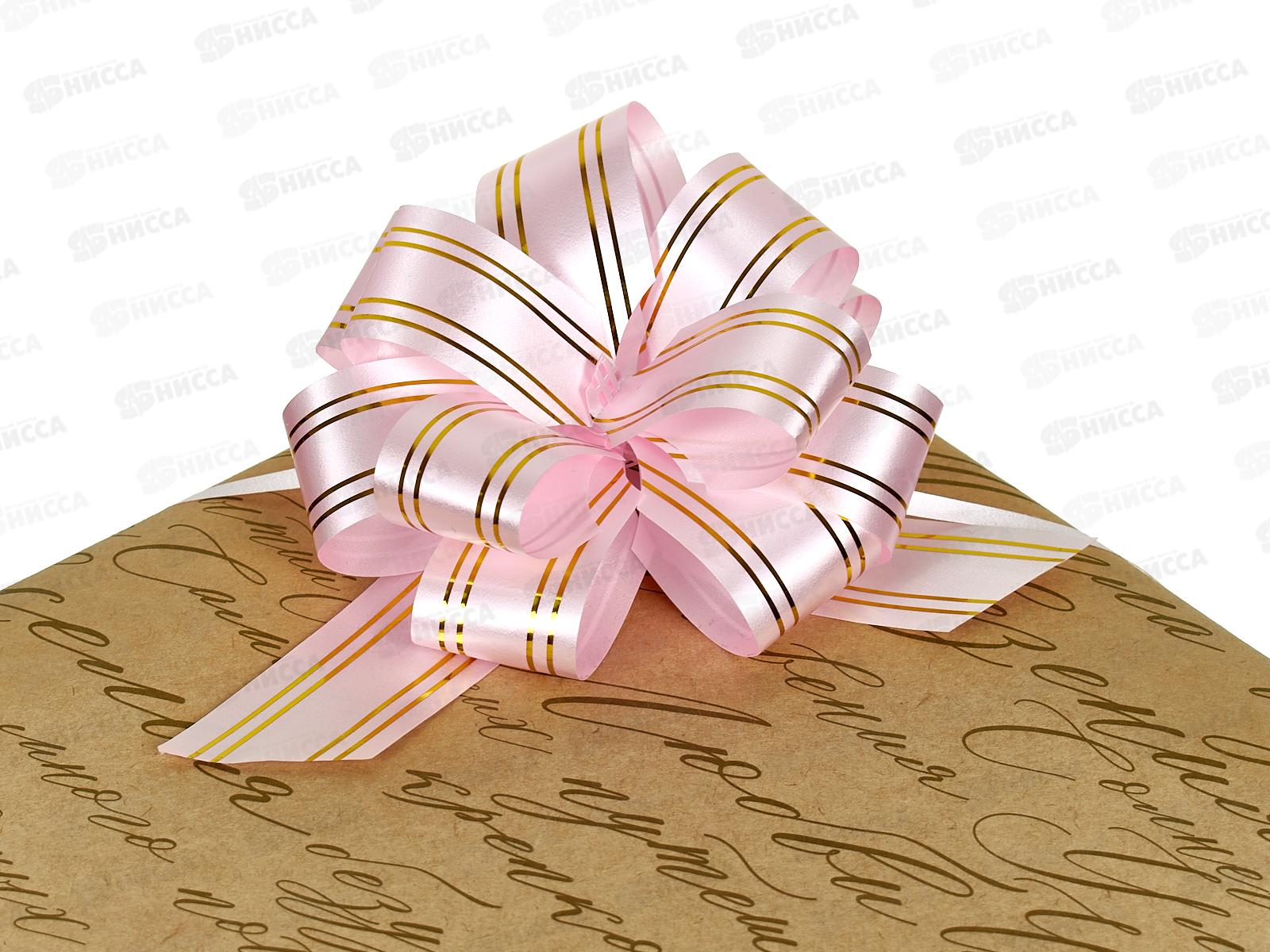 Бант подарочный &quotStilerra" BOWP-3MS  10,5см 01 св.розовый  *10