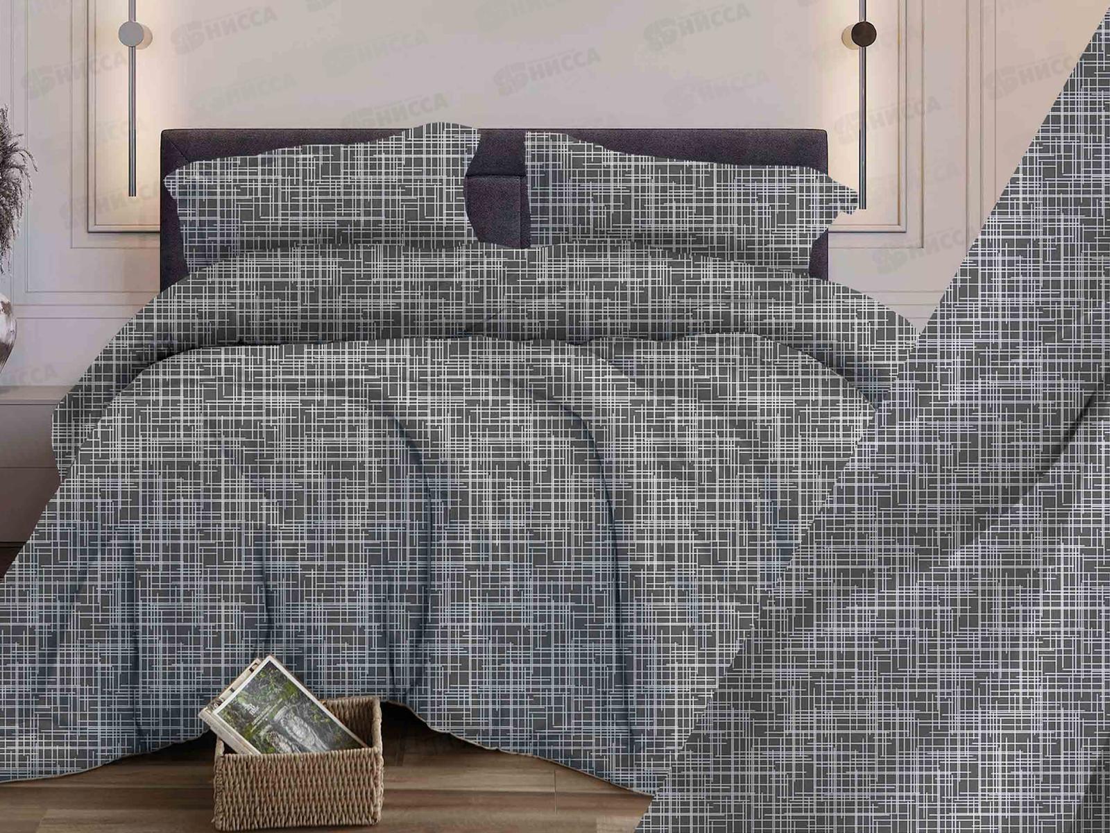 Комплект постельного белья 1,5сп бязь 343 Контур темно-серый