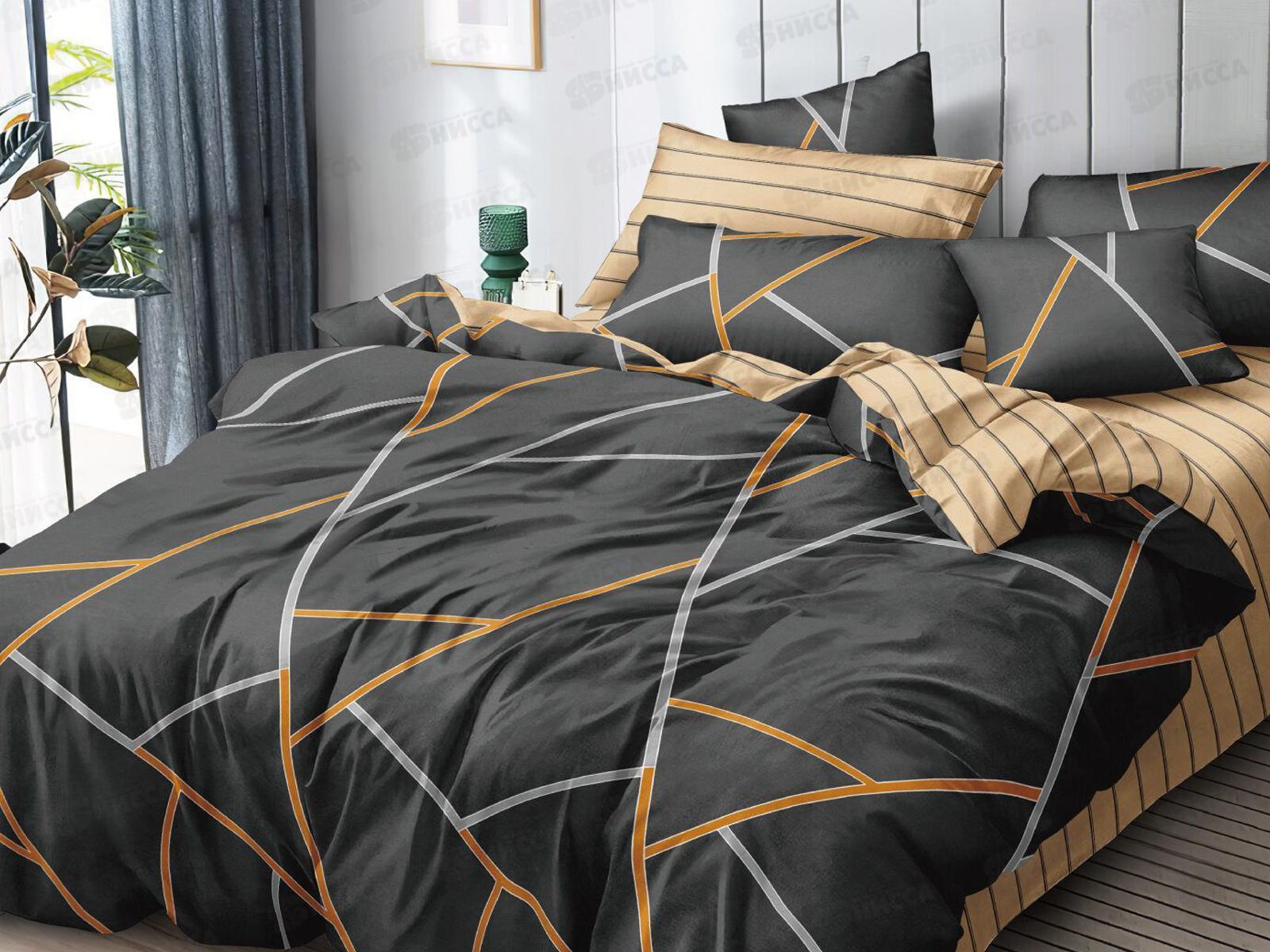 Комплект постельного белья 2,0сп европростыня LUXOR поплин F 75008 А/В