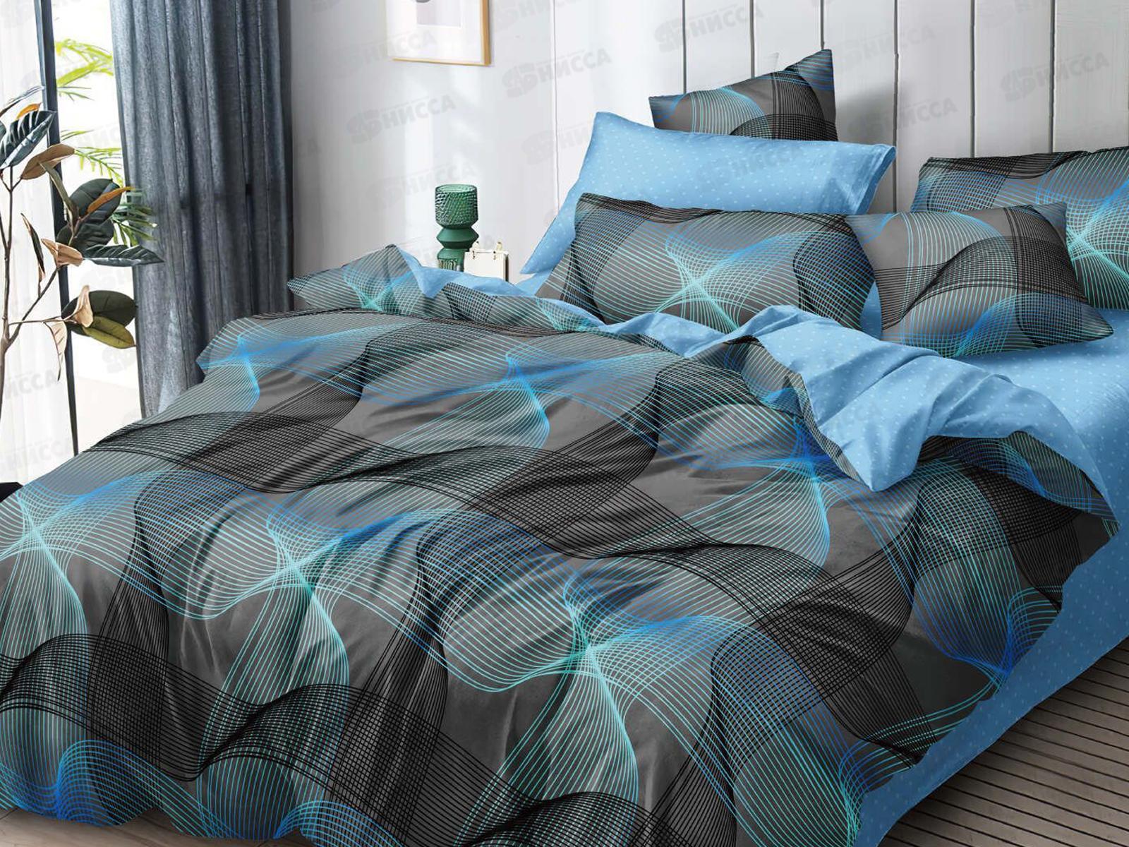 Комплект постельного белья 2,0сп европростыня LUXOR поплин F 76016 А/В