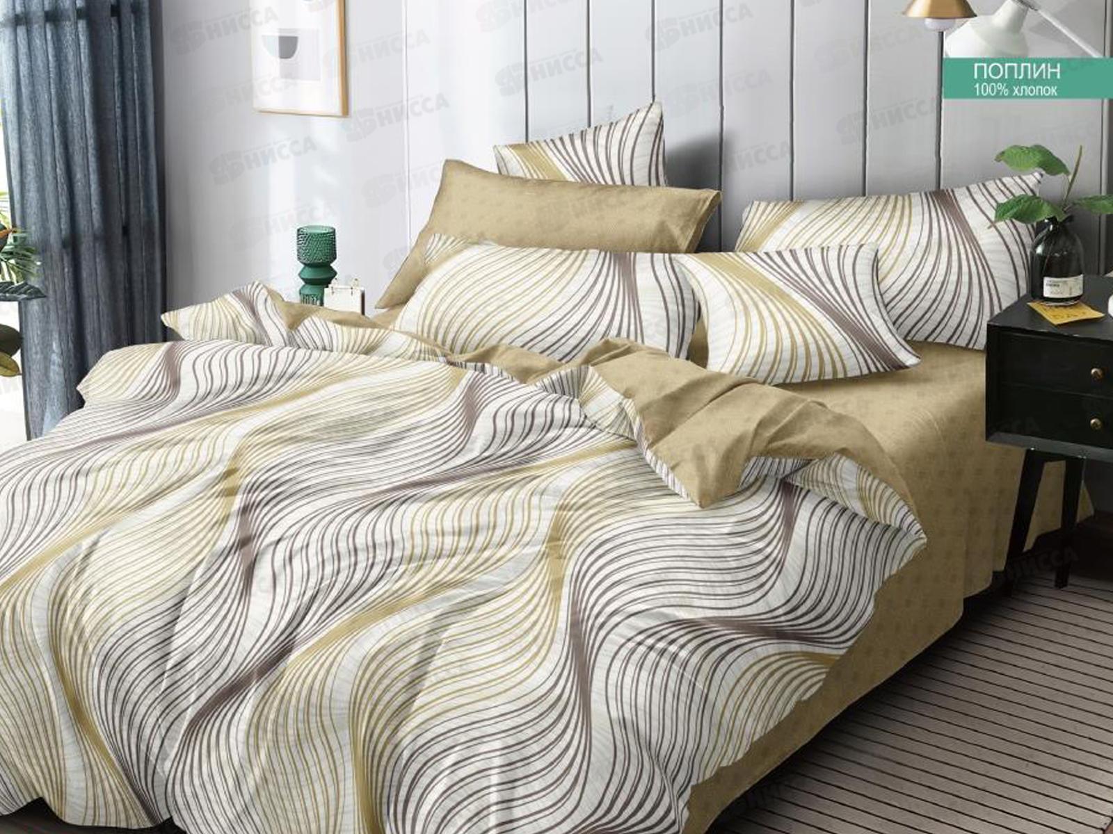 Комплект постельного белья 2,0сп европростыня LUXOR поплин F 68008 А/В