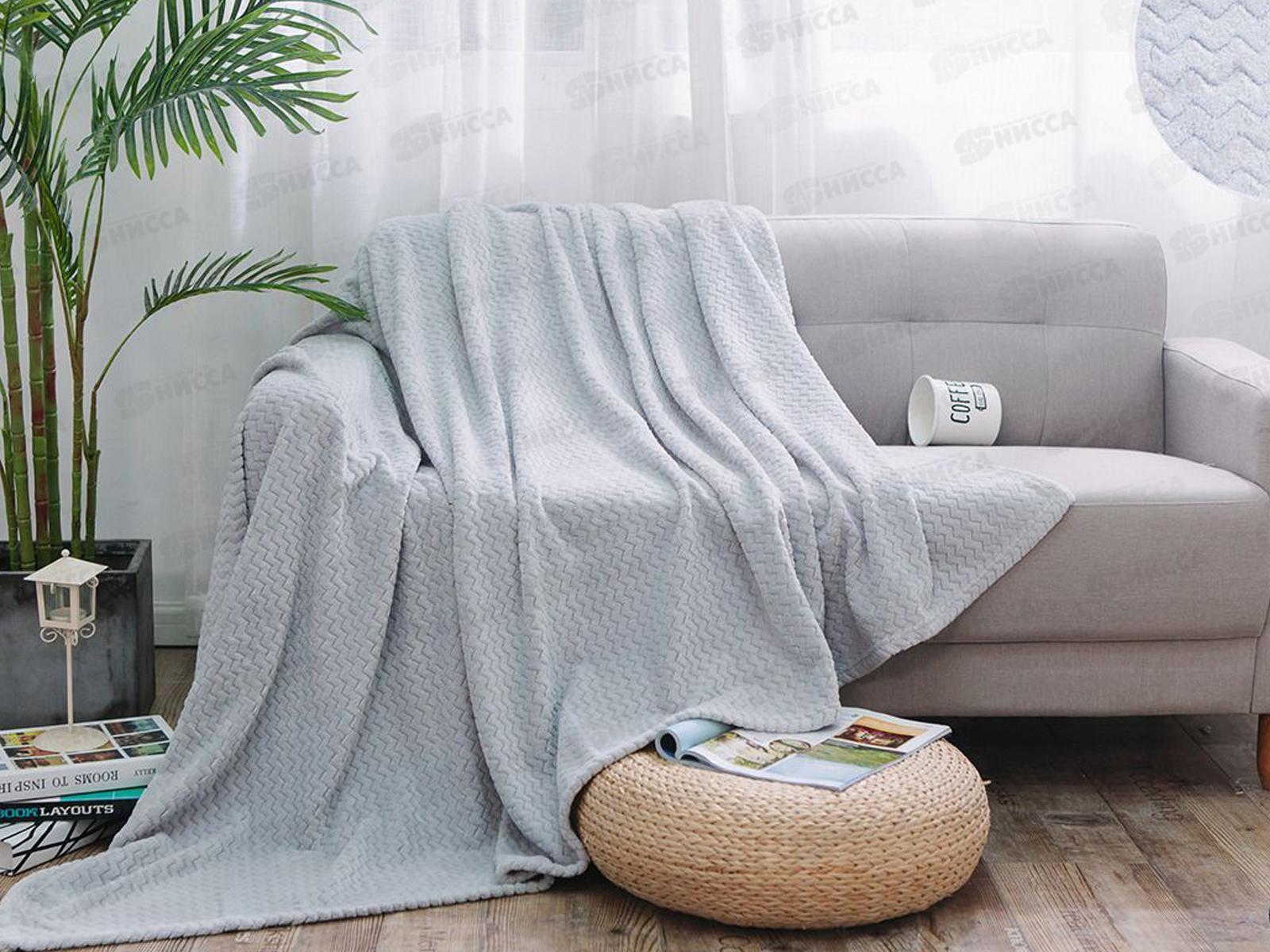 Плед Велсофт 150*200 009 RPN Зигзаг серый