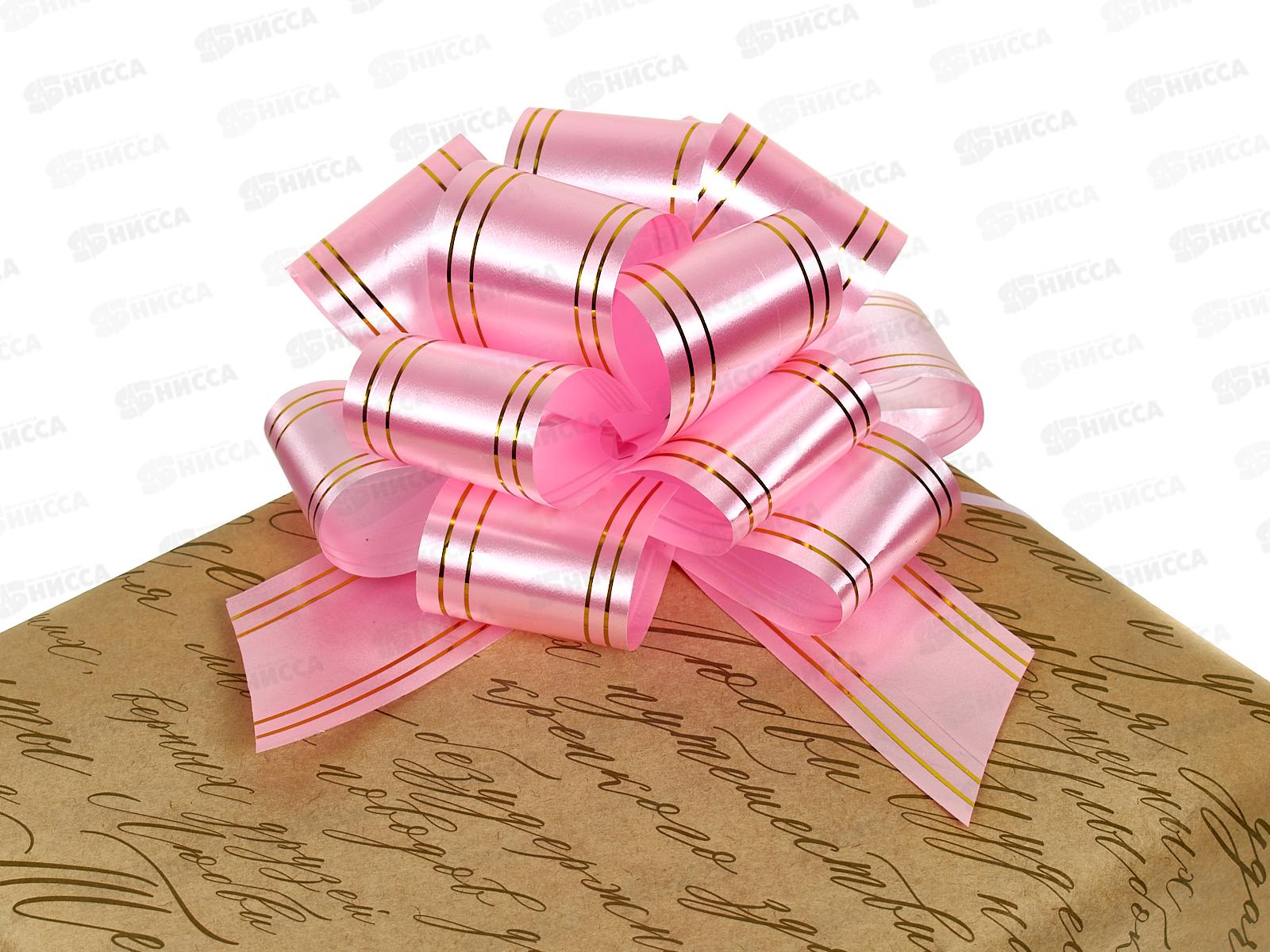 Бант подарочный &quotStilerra" BOWP-5M  15,5см 01 св. розовый   *10
