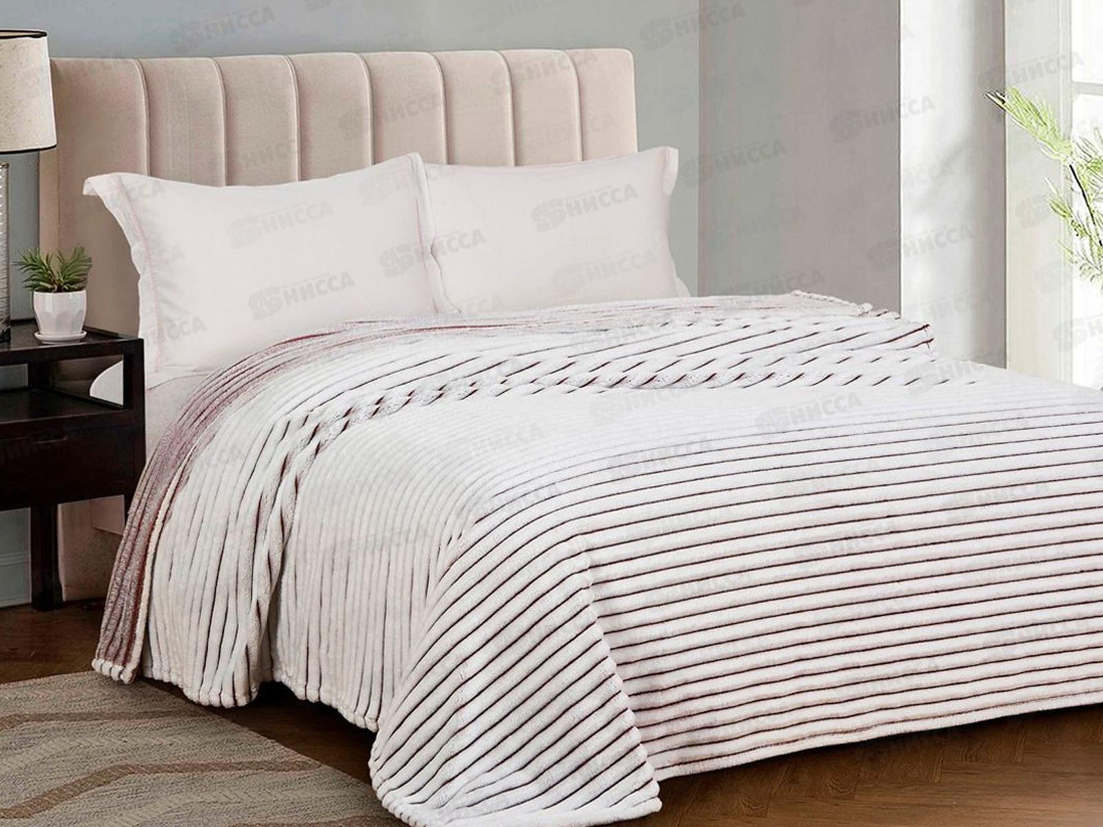 Плед Велсофт 180*200 006 Mare Полоска Коричневый