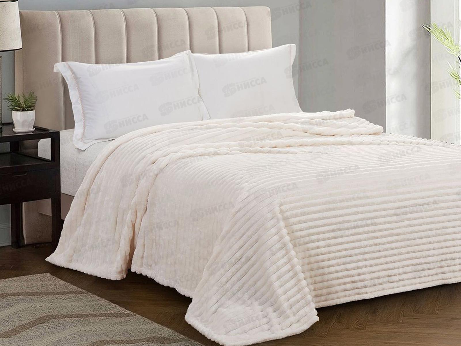 Плед Велсофт 180*200 007 Mare Полоска Молочный