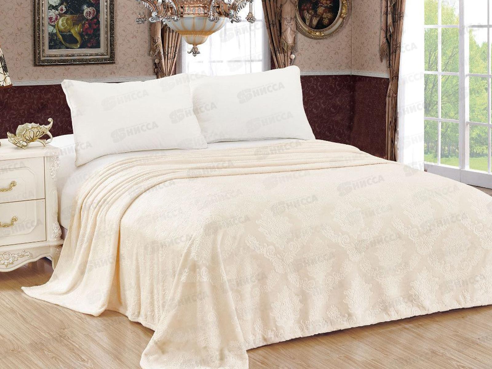 Плед Велсофт 180*200 062 OPE Узоры Молочный