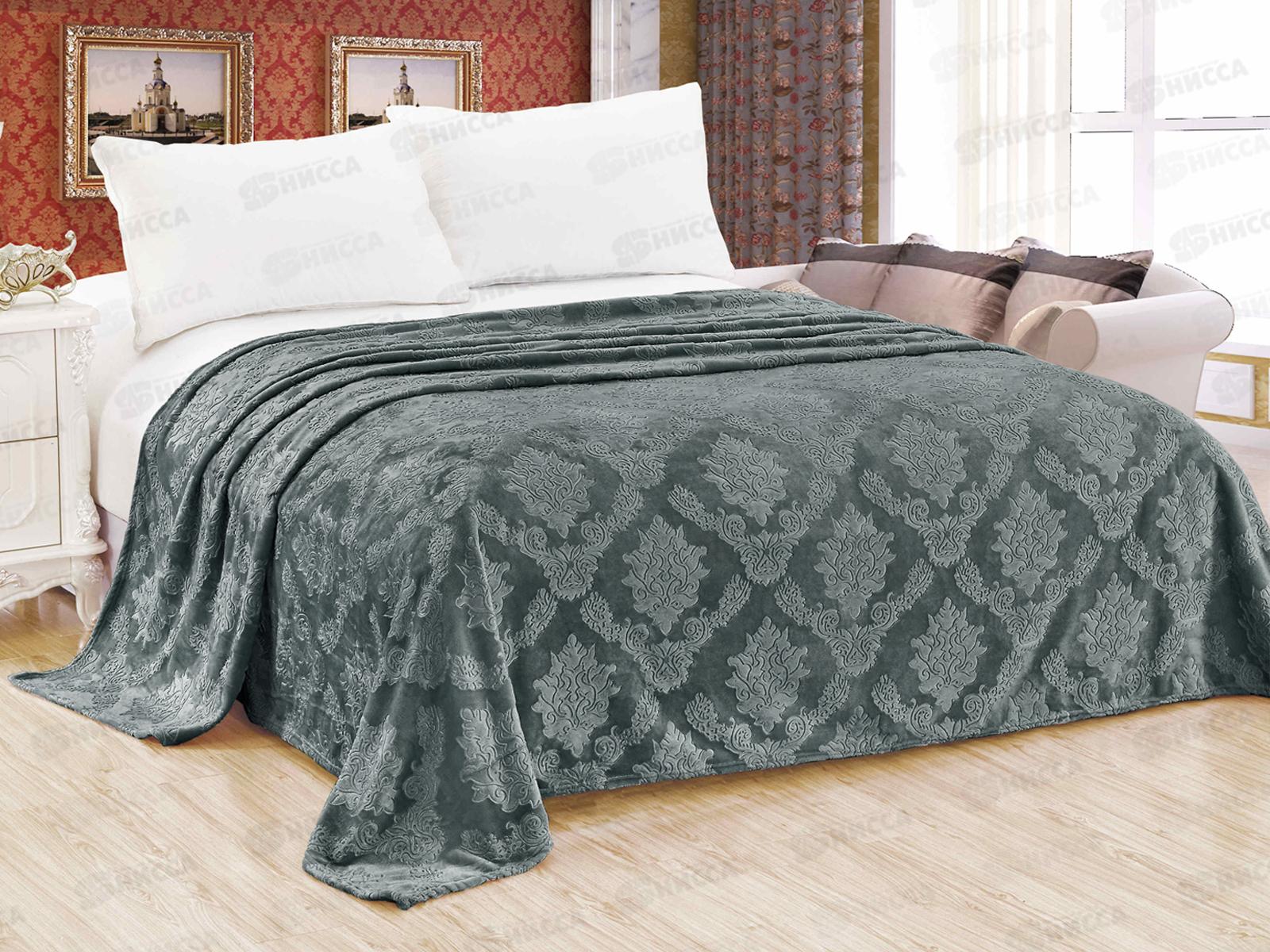 Плед Велсофт 180*200 098 OPE Узоры Серый