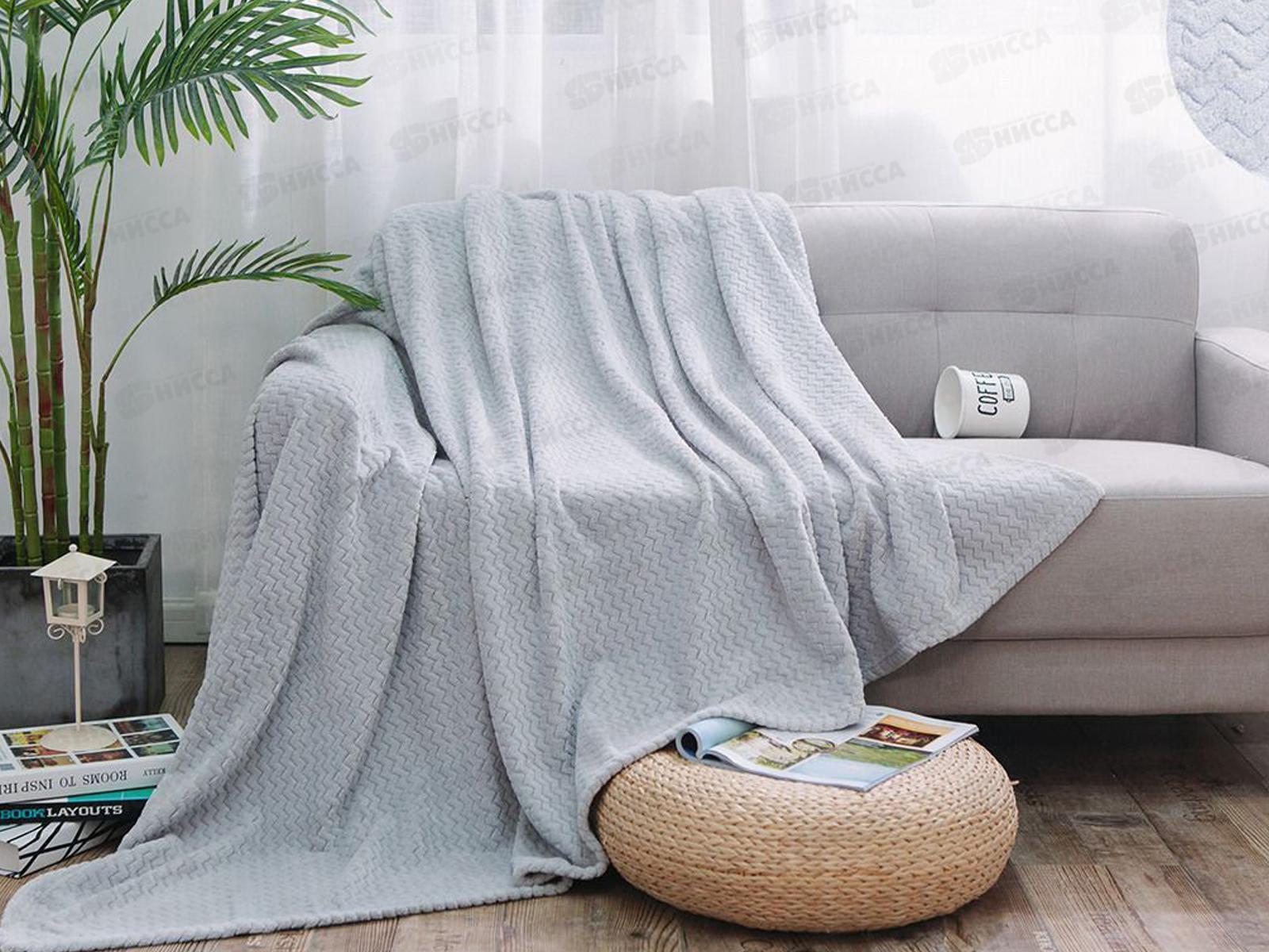 Плед Велсофт 220*200 009 RPN Зигзаг Серый