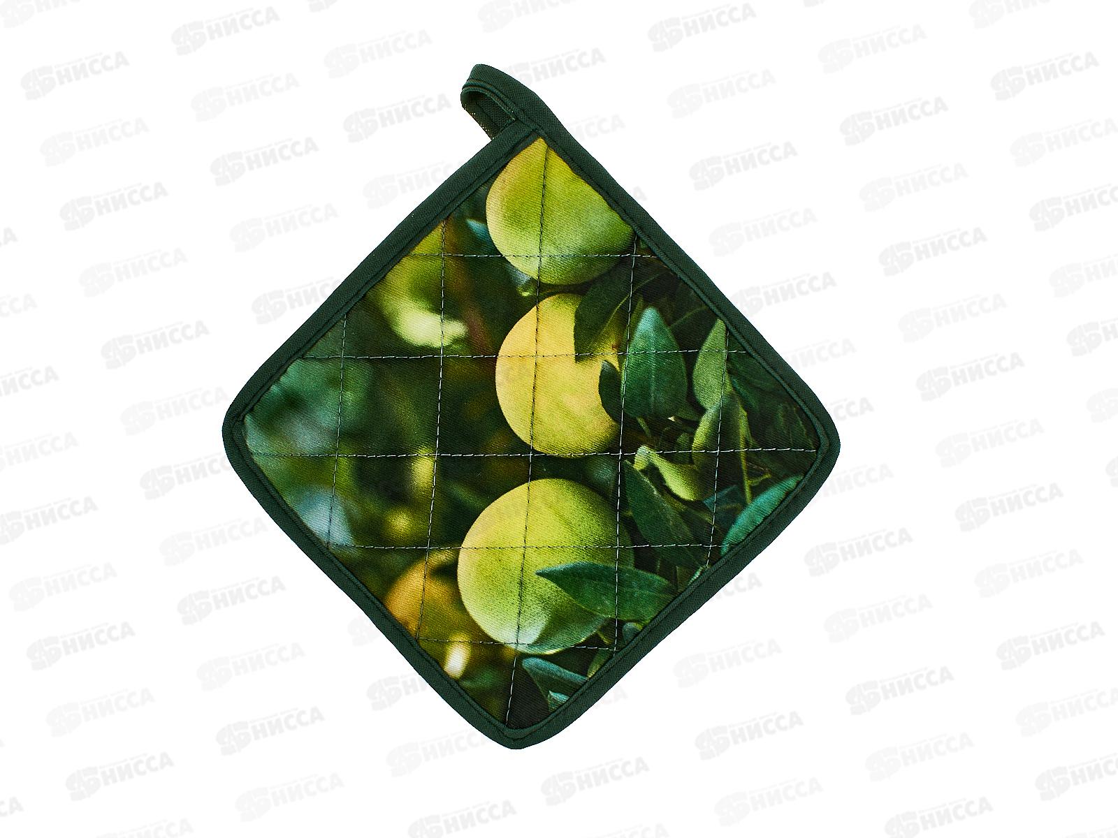 Прихватка квадратная 17*17 стеганная Яблоневый сад