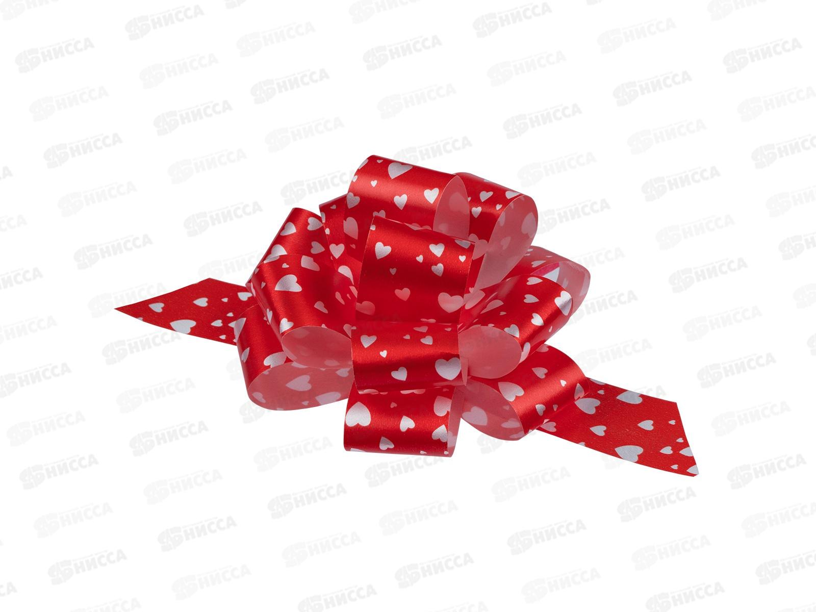 Бант подарочный &quotStilerra" BOWP-3D  10,5см 01 сердечки   *10