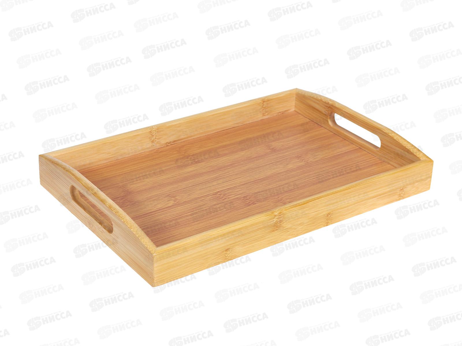Поднос прямоугольный 33*22*3,5см бамбук с ручками 10013-3 *10
