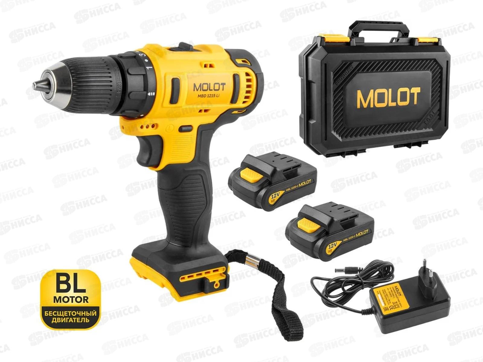 Дрель-шуруповерт аккум. MOLOT MBD 1215 Li в кейсе