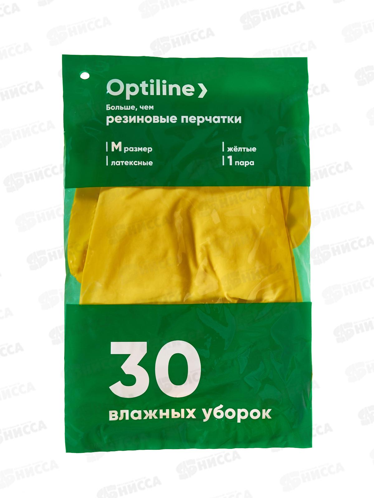 Перчатки резиновые Optiline р.M, 27-2654  *12/240