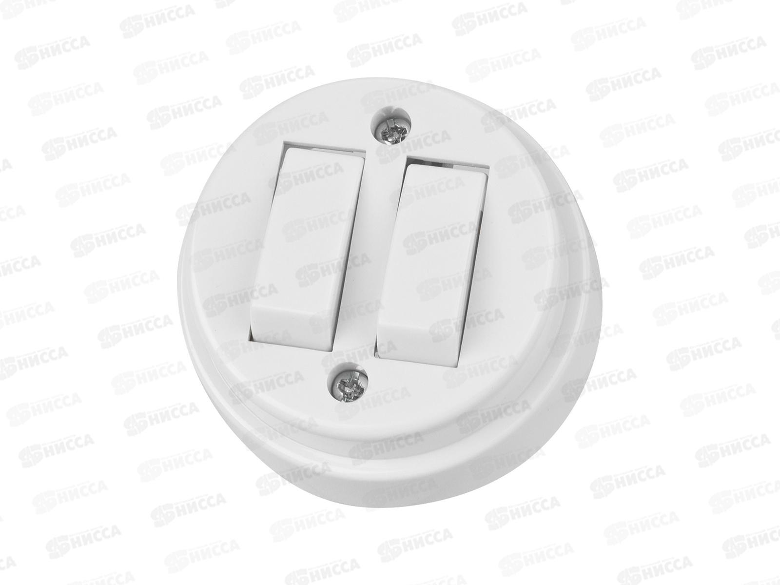 Выключатель TDM 2-кл. о/у, IP20 10А белый &quotРетро&quot, 0509    *20