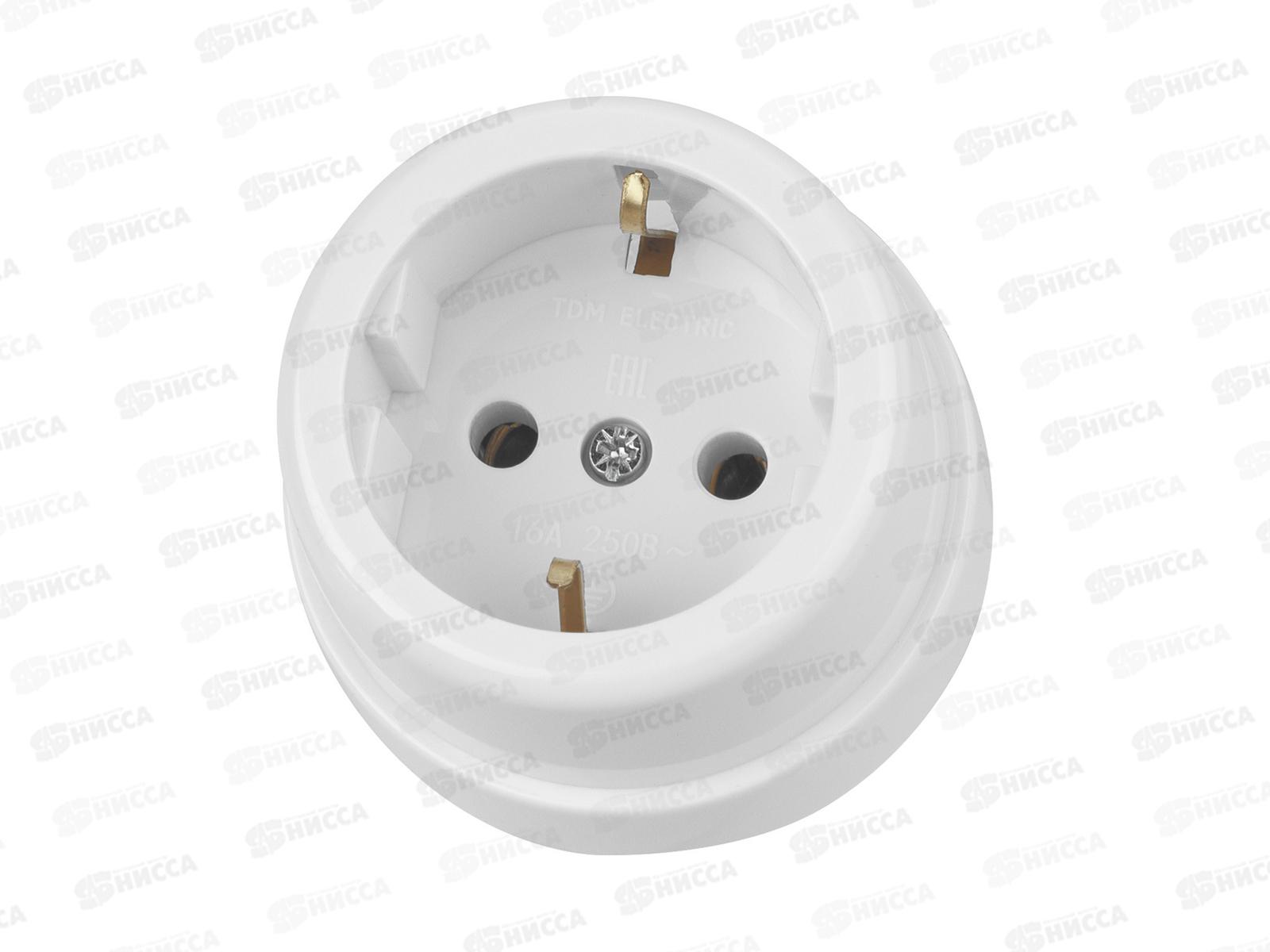 Розетка TDM о/у, IP20 16А белая, с/з, &quotРетро&quot, 0527   *20