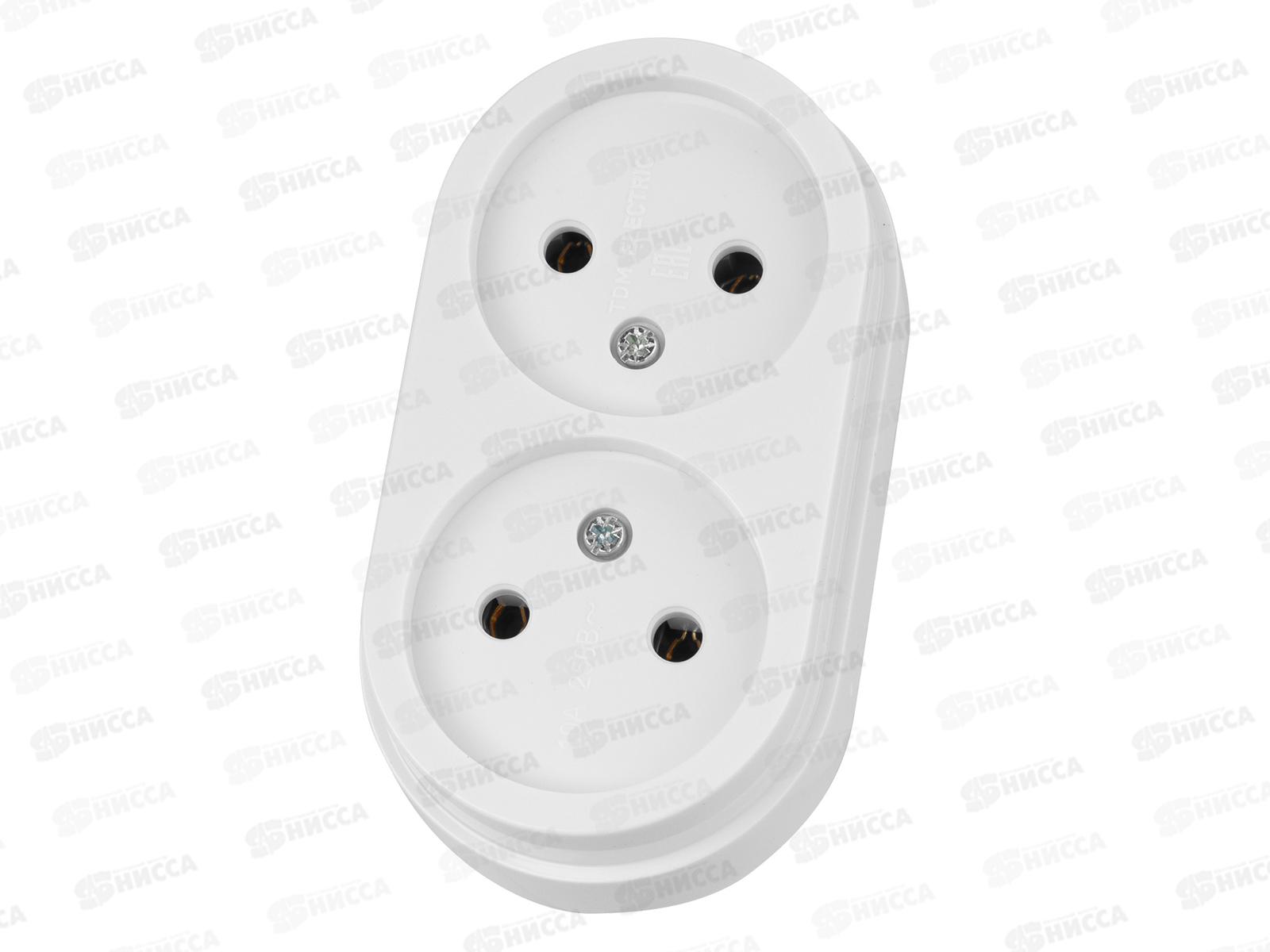 Розетка TDM двойная, о/у 10А белая &quotРетро&quot, 0529   *10