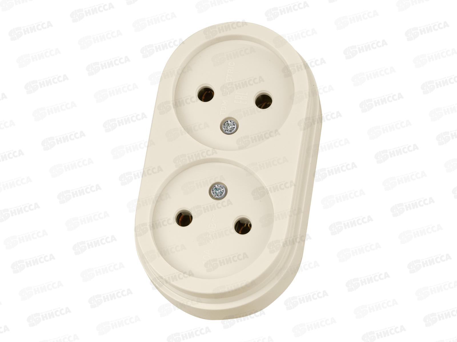 Розетка TDM двойная, о/у 10А слон.кость &quotРетро&quot, 0530   *10