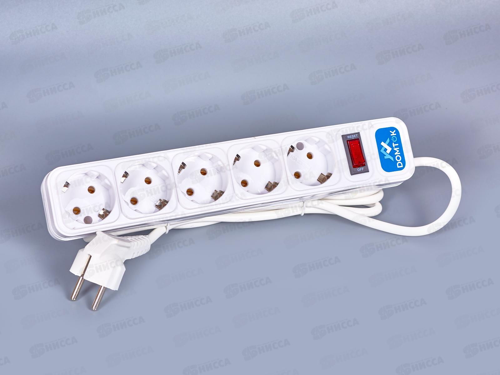 Фильтр-удлинитель DOMTOK ПВС 3*1  5гн, 3м выкл., с/з, бел,2528