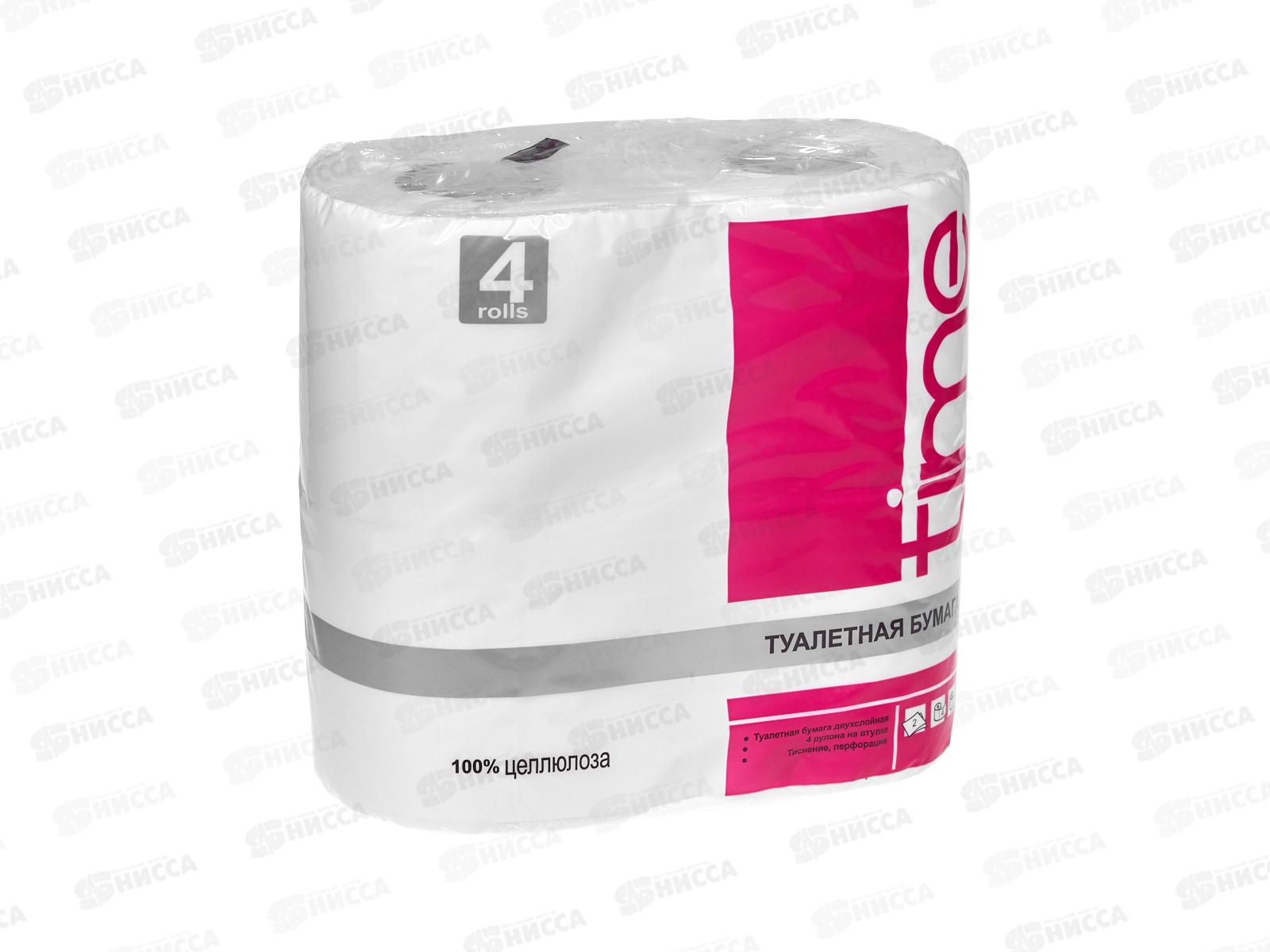 Бум. туалет. TIME 2сл, 4рул на втулке белая *16