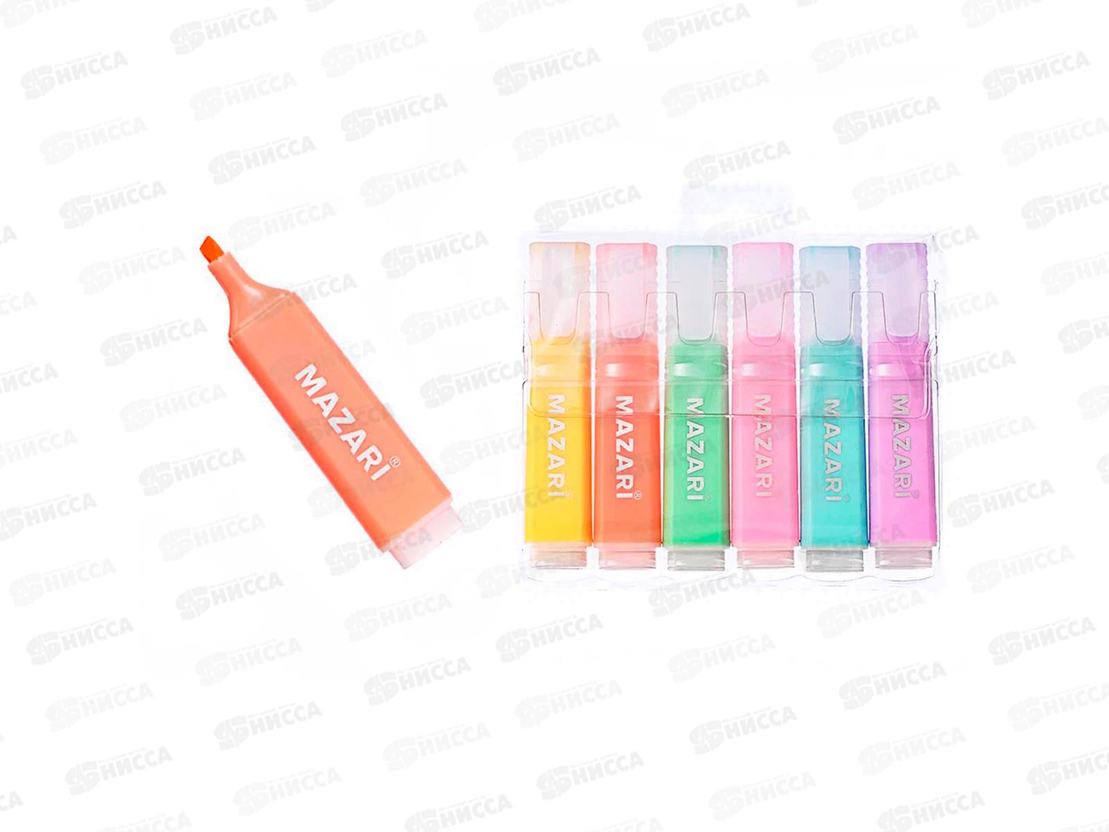 Маркеры MAZARI Pastel macaroon. 6цв, M-4604  *12/240