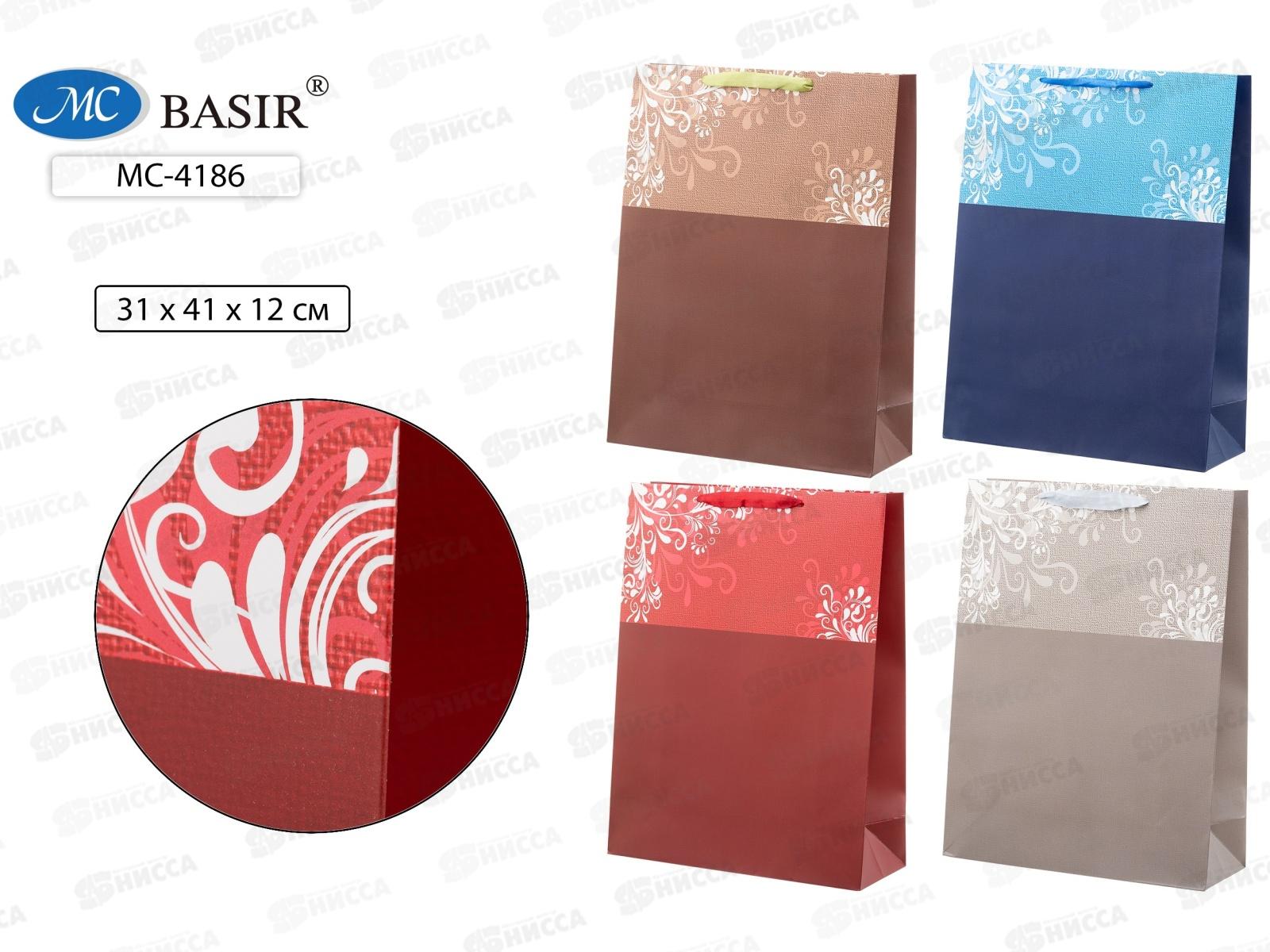 Пакет подароч. бумажный, 31*41*12см, цветной с рис, асс.МС-4186 *20