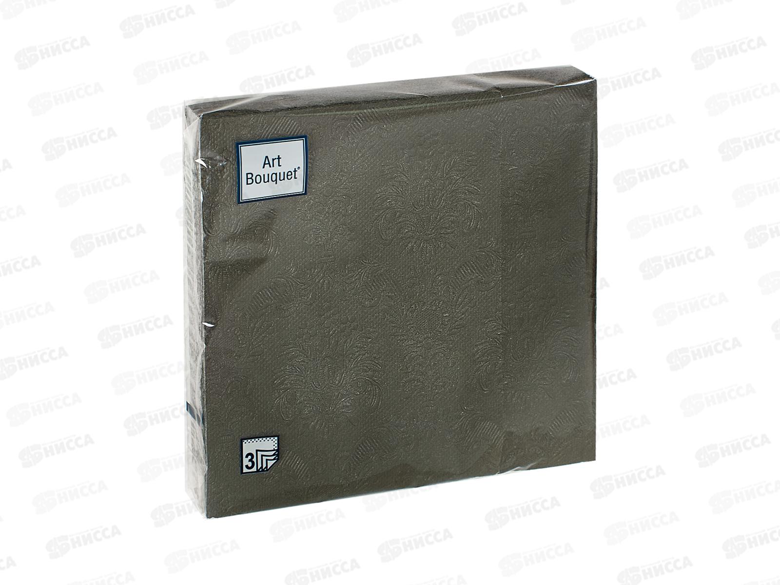 Салфетки 3сл 16л 33*33 Art Bouquet Барокко Темно-серый,57252*12