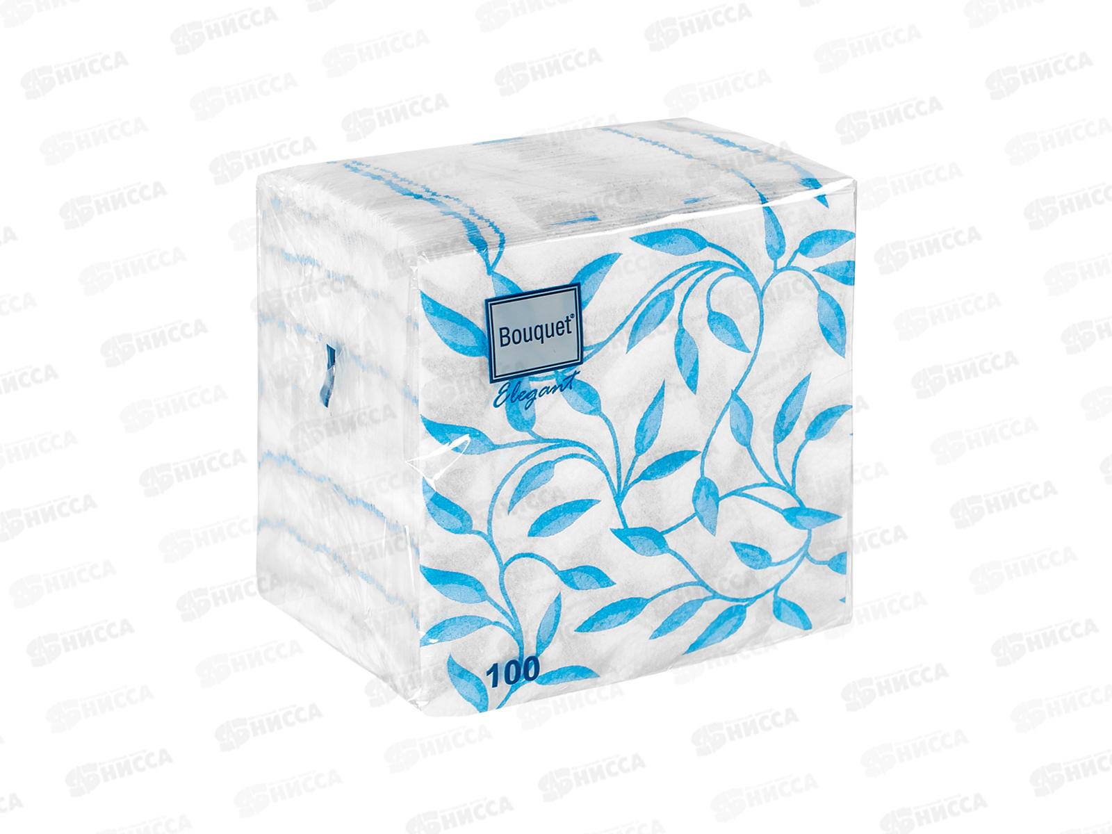 Салфетки 1сл 100л 24*24 Bouguet Elegant Узоры синие, 57369 *16