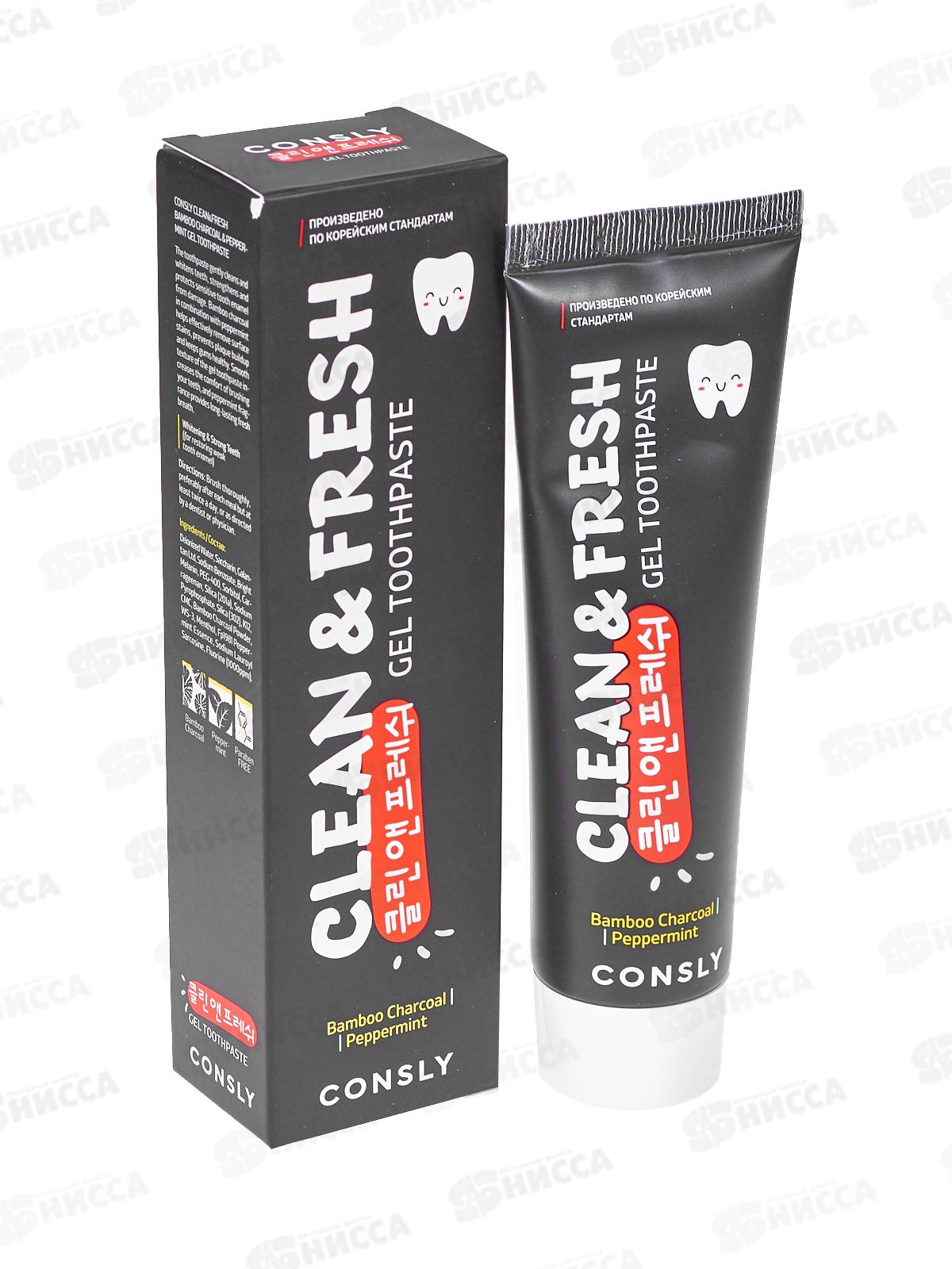 Consly Зубная паста гелевая C&F с бамбук углен и перечной мятой 105г