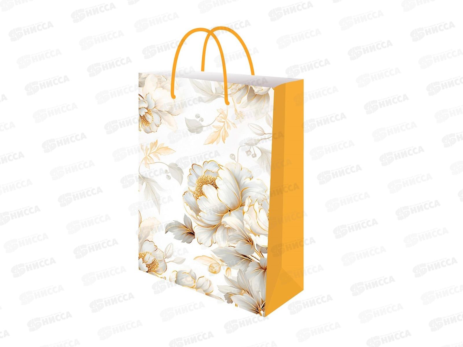 Пакет подарочный MI 22х31х10см Белые пионы, ППК-2762 *12