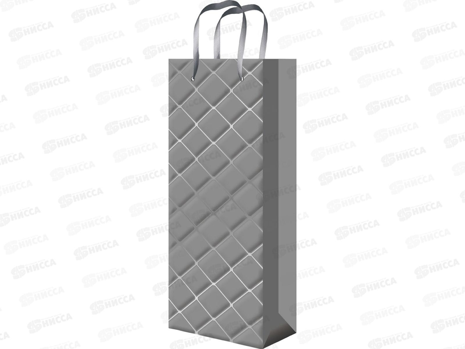 Пакет подарочный MI 12х35х10см Блестящая клетка,сереб, ППК-4498 *12