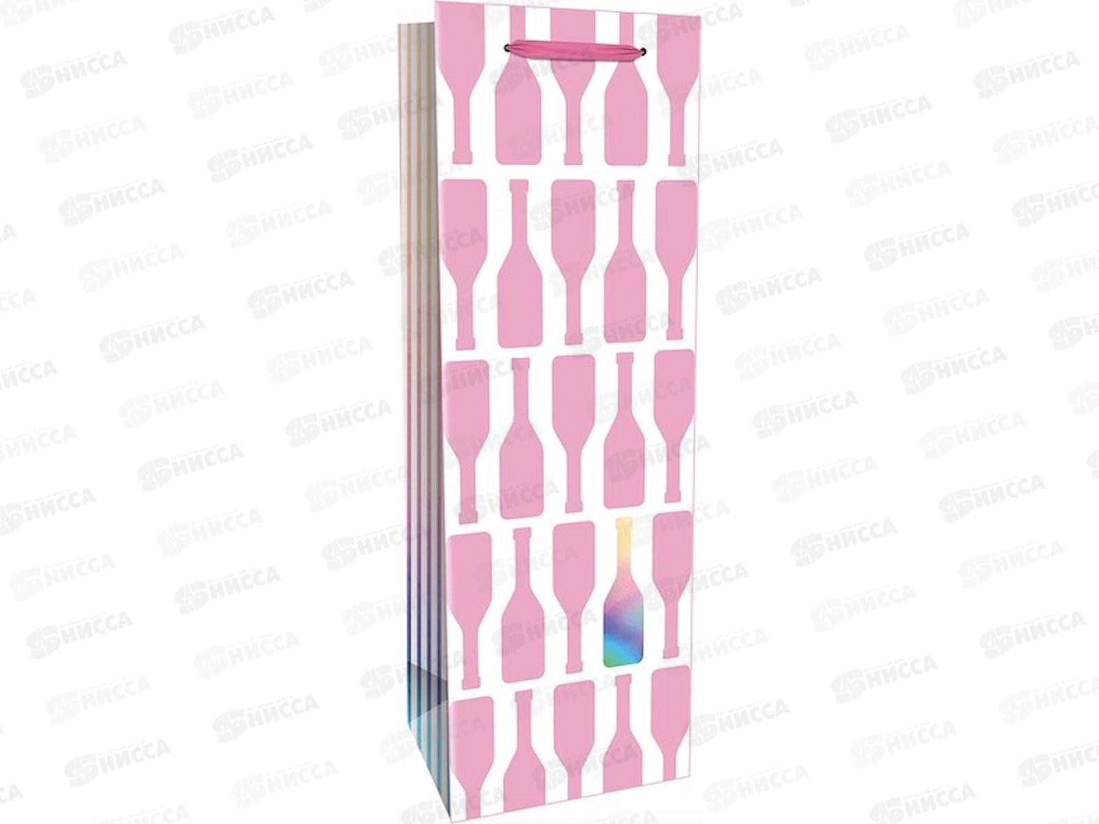 Пакет подарочный MI 12,5х36,5х9см разноцв.бутылка крафт, ППК-6125  *12