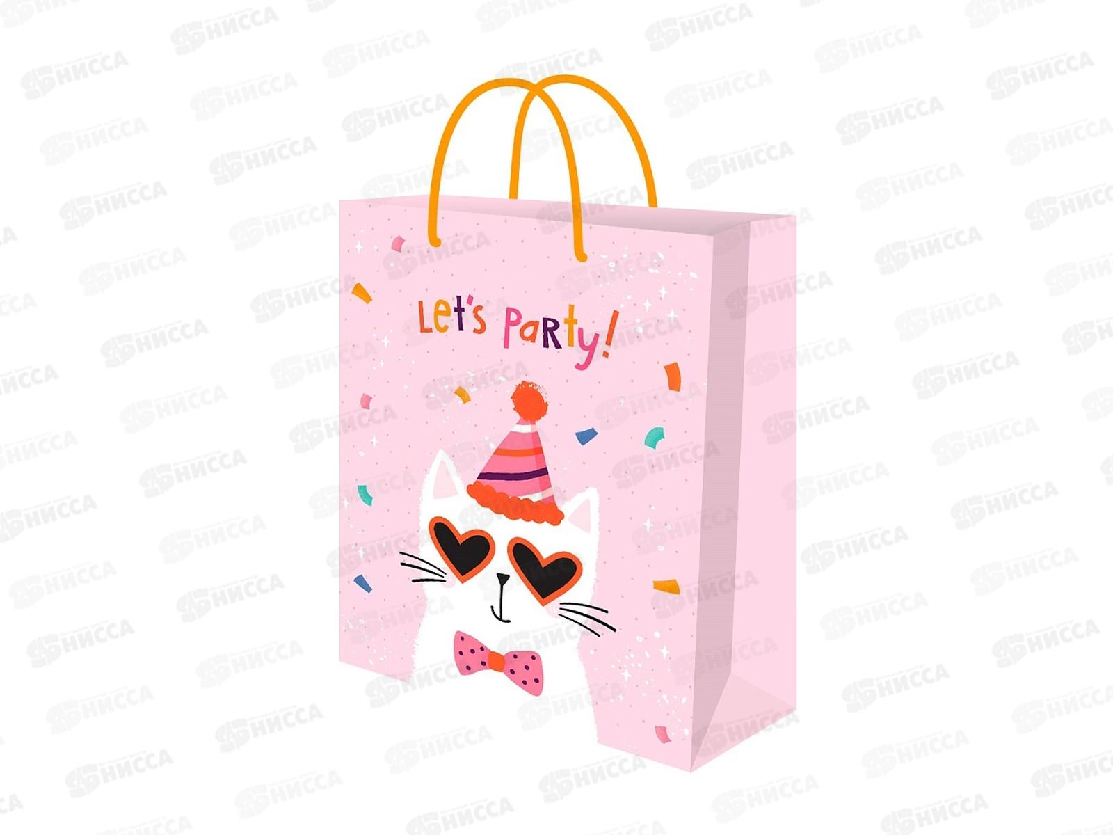 Пакет подарочный MI 11,5х14,5х6см Праздничный кот, ППК-2730  *12