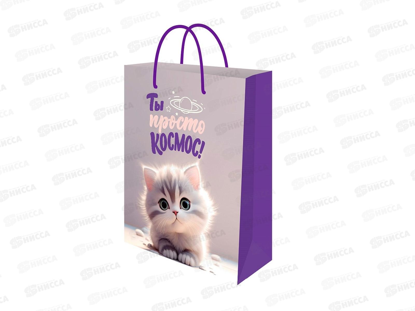 Пакет подарочный MI 22х31х10см Пушистый кот, ППК-2760  *12