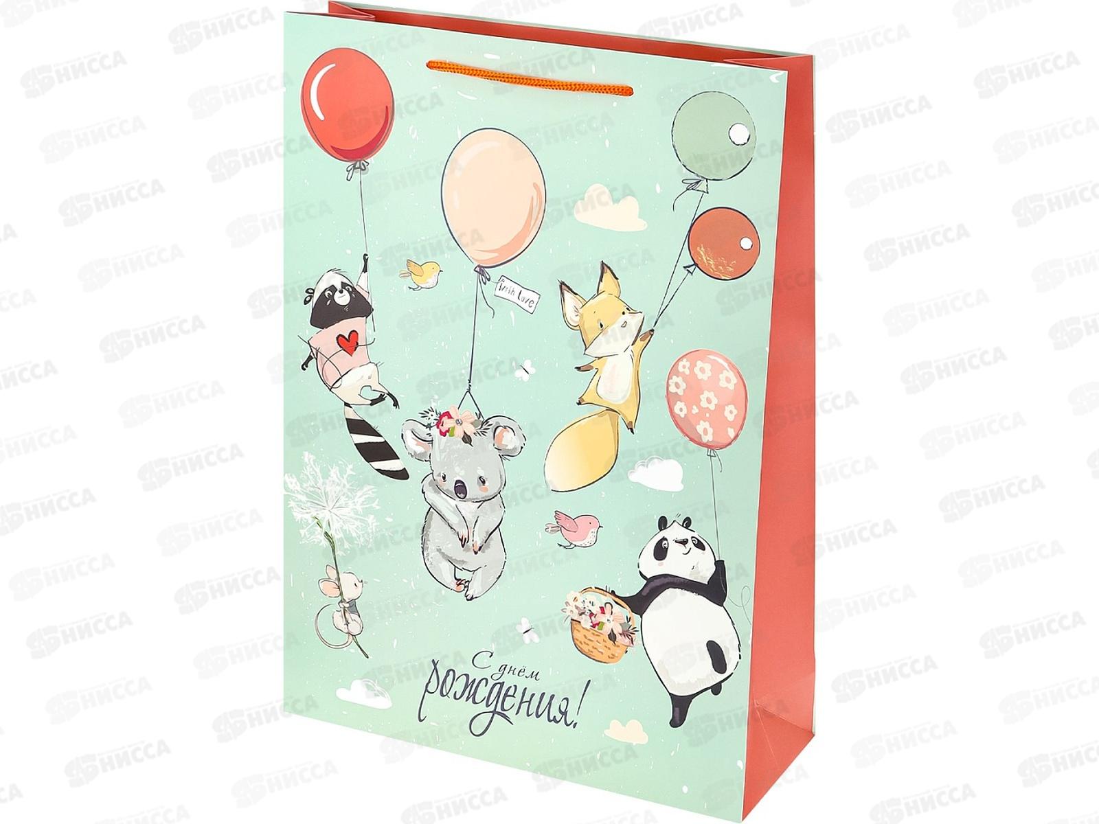 Пакет подарочный MI 32,4х44,5х10,2см Дружные зверята, ПКП-2174 *12