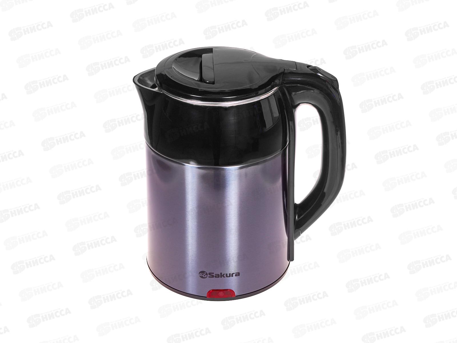 Чайник электр. SA-2168MBG 1,8л черно-серо-голубой металлик