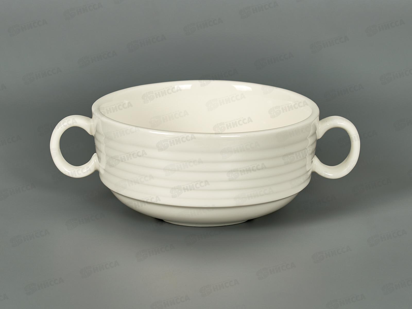 Супница глубокая белая рельеф 400мл 2ручки 70206-9 *6/48