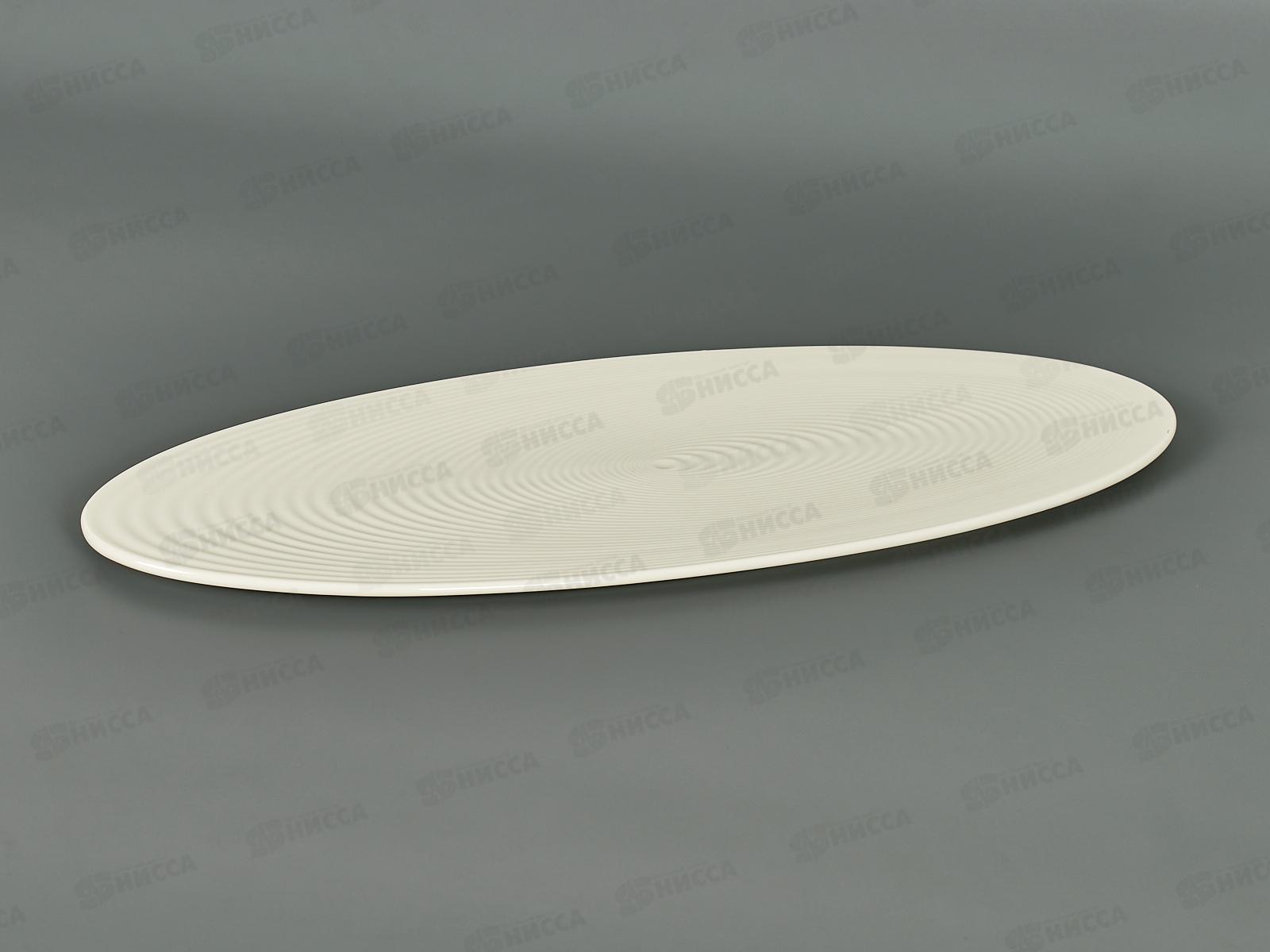 Тарелка для суши белая рельеф 34,8см 70206-21 *6/36