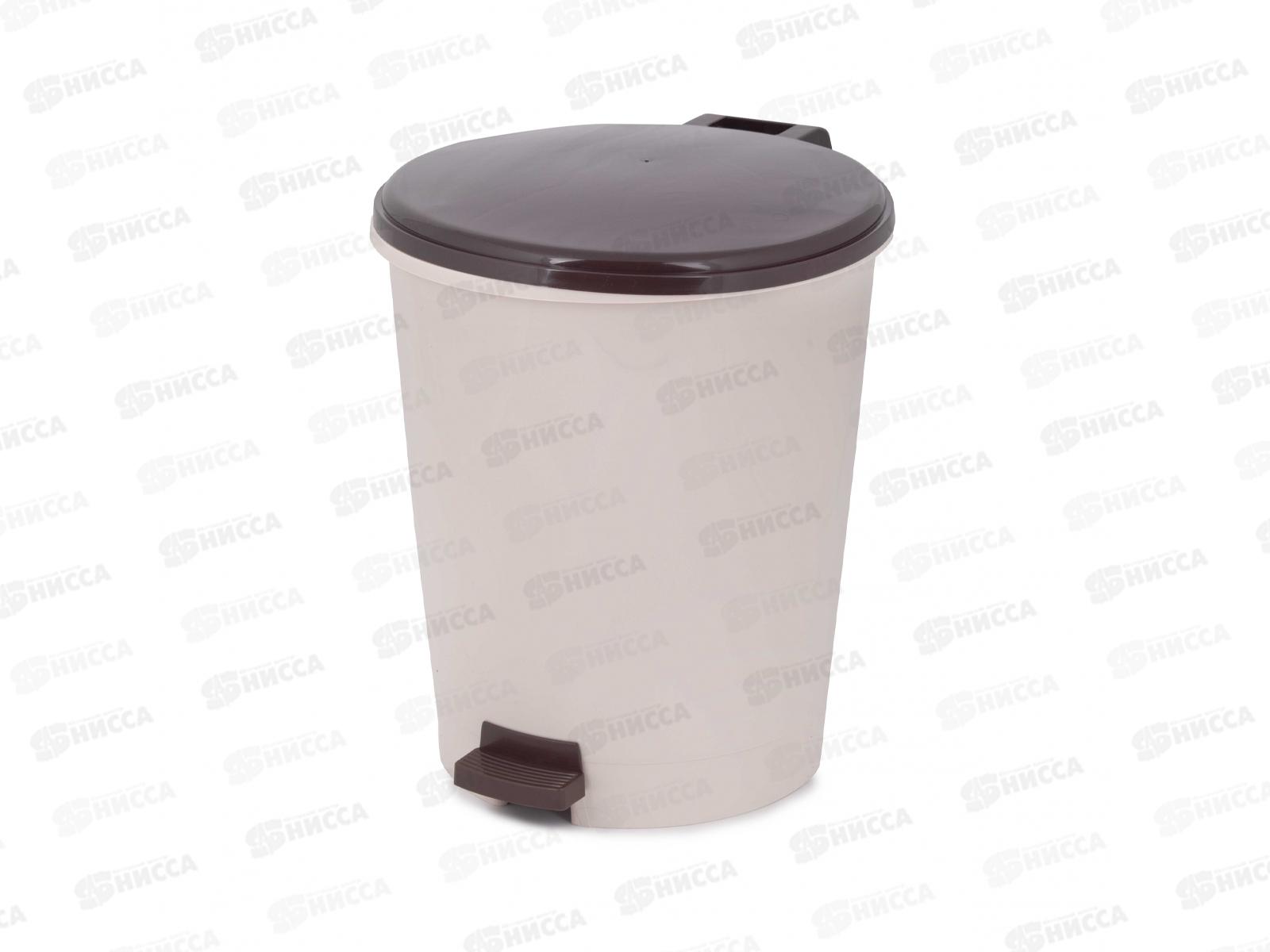 Контейнер д/мусора 12л с педалью Мокко-беж *2 М6805