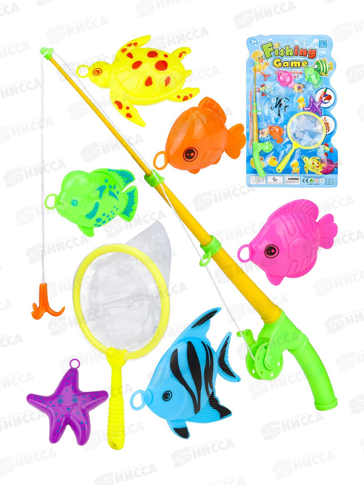 Рыбалка &quotВеселый рыбак-3&quot 6 рыбок, 1 удочка, сачок, Y1348014 блист.