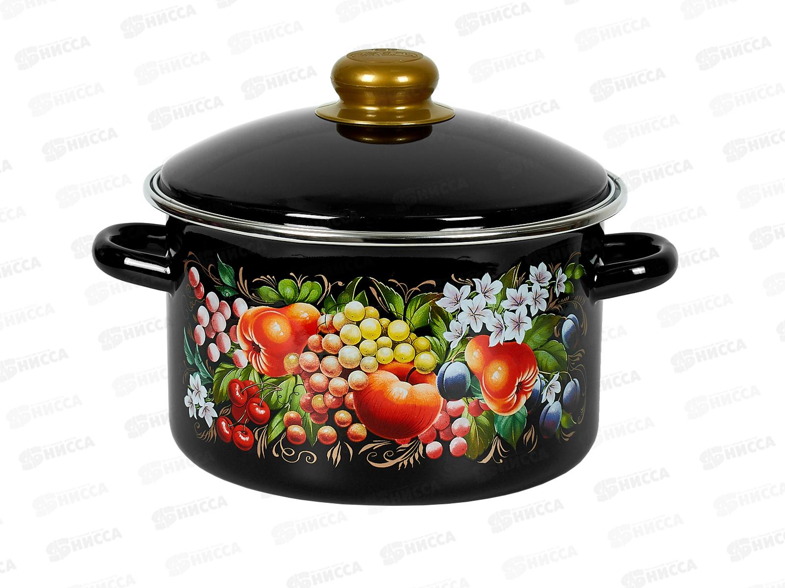 Кастрюля 3,0л эмал. с рис 10-Б1612/6 Жостово *4