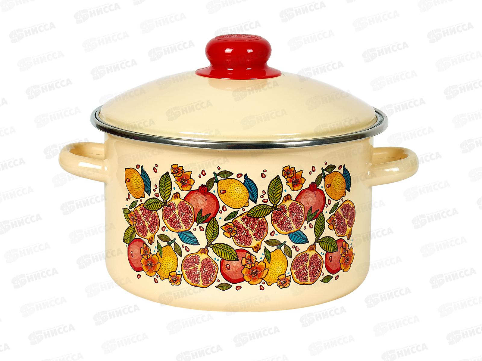 Кастрюля 3,0л эмал. с рис 21-Б1612/4 гранатовый фреш *4